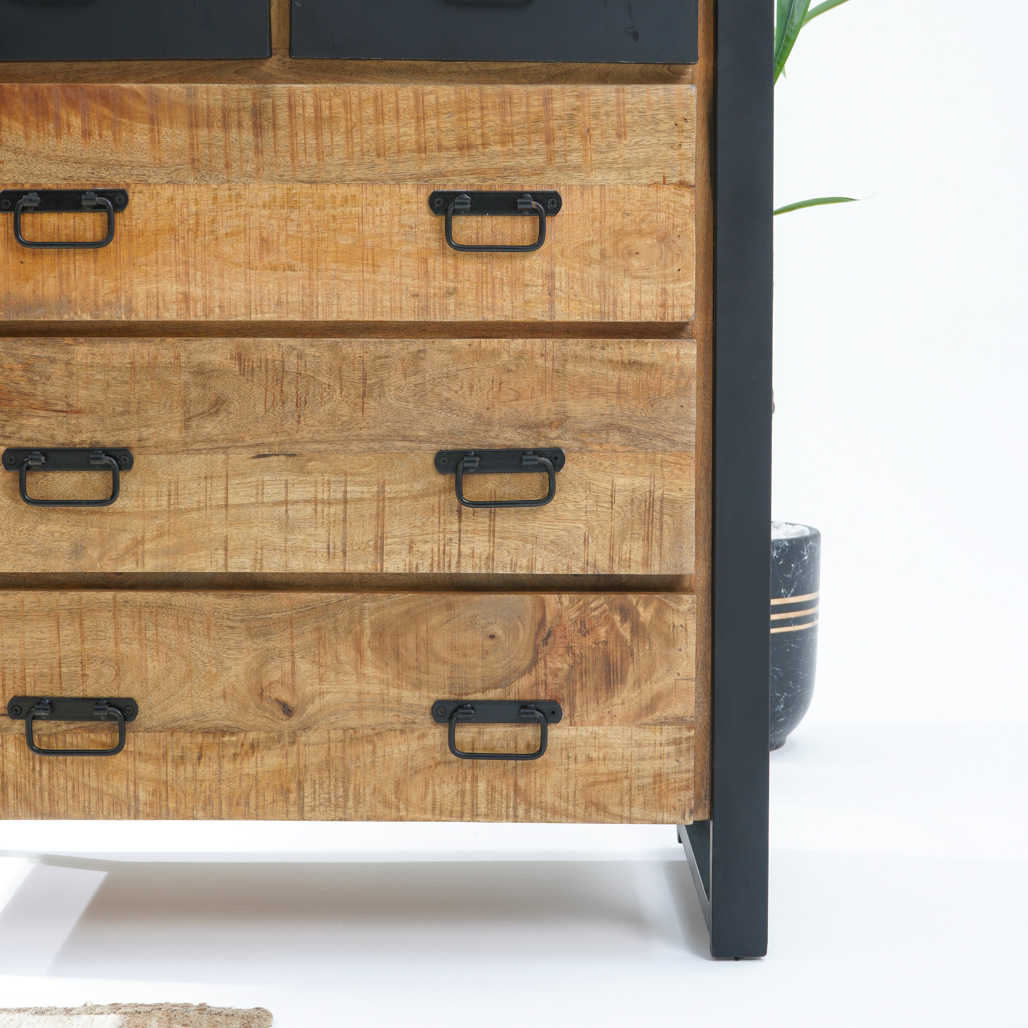 Mango Envy Industrial eight drawer chest of drawer
