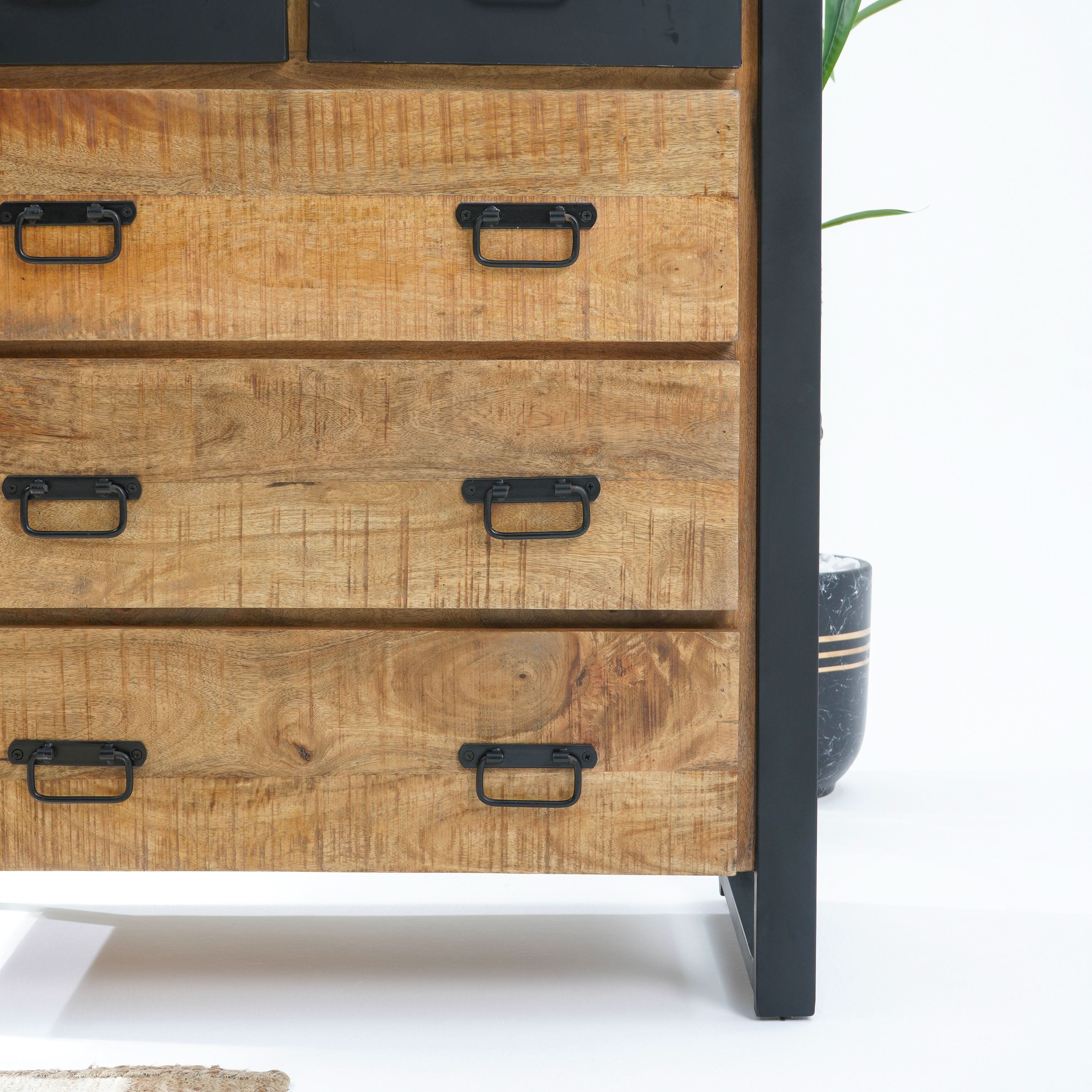MANGO ENVY INDUSTRIAL EIGHT DRAWER CHEST OF DRAWERS - Art and craft furniture