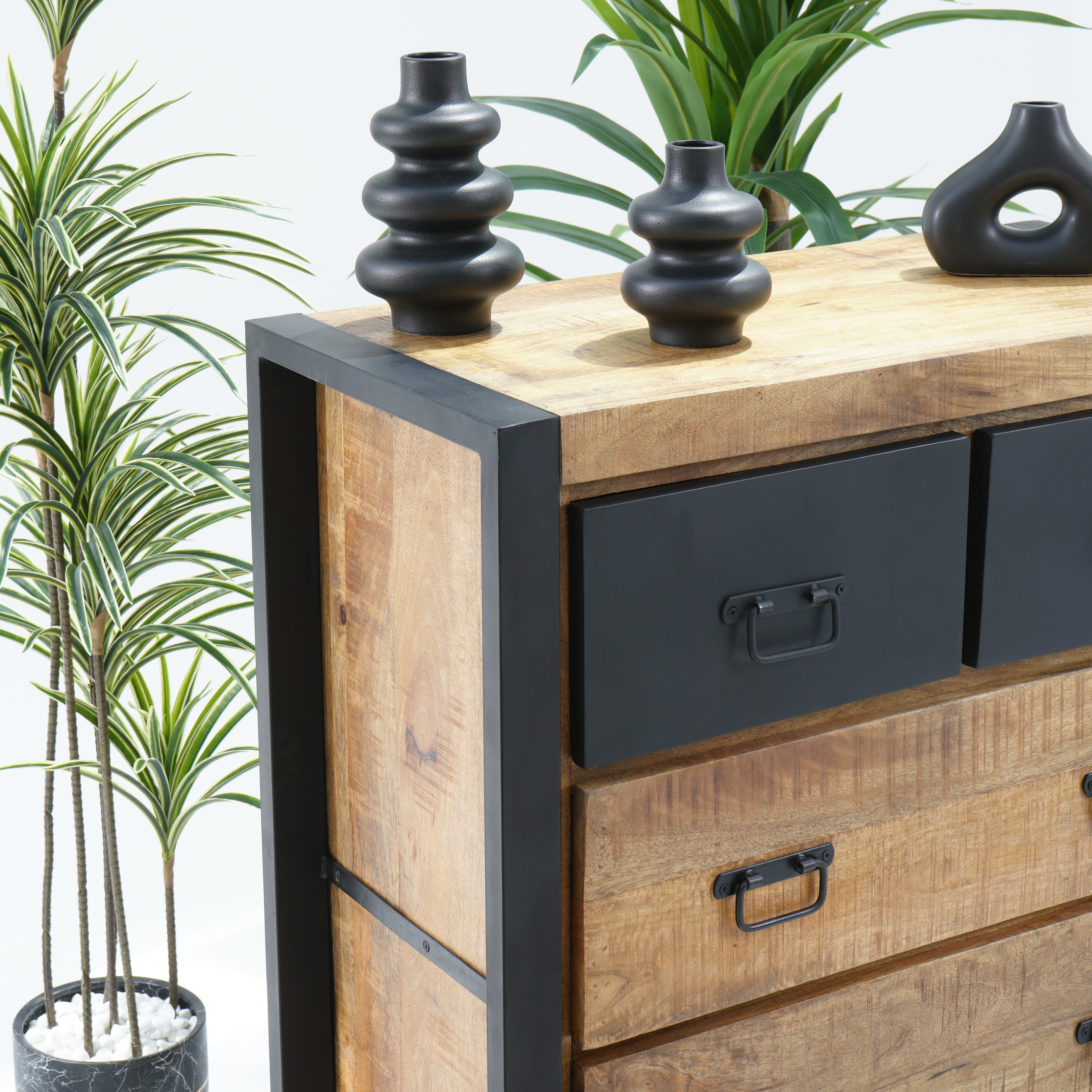Mango Envy Industrial eight drawer chest of drawer
