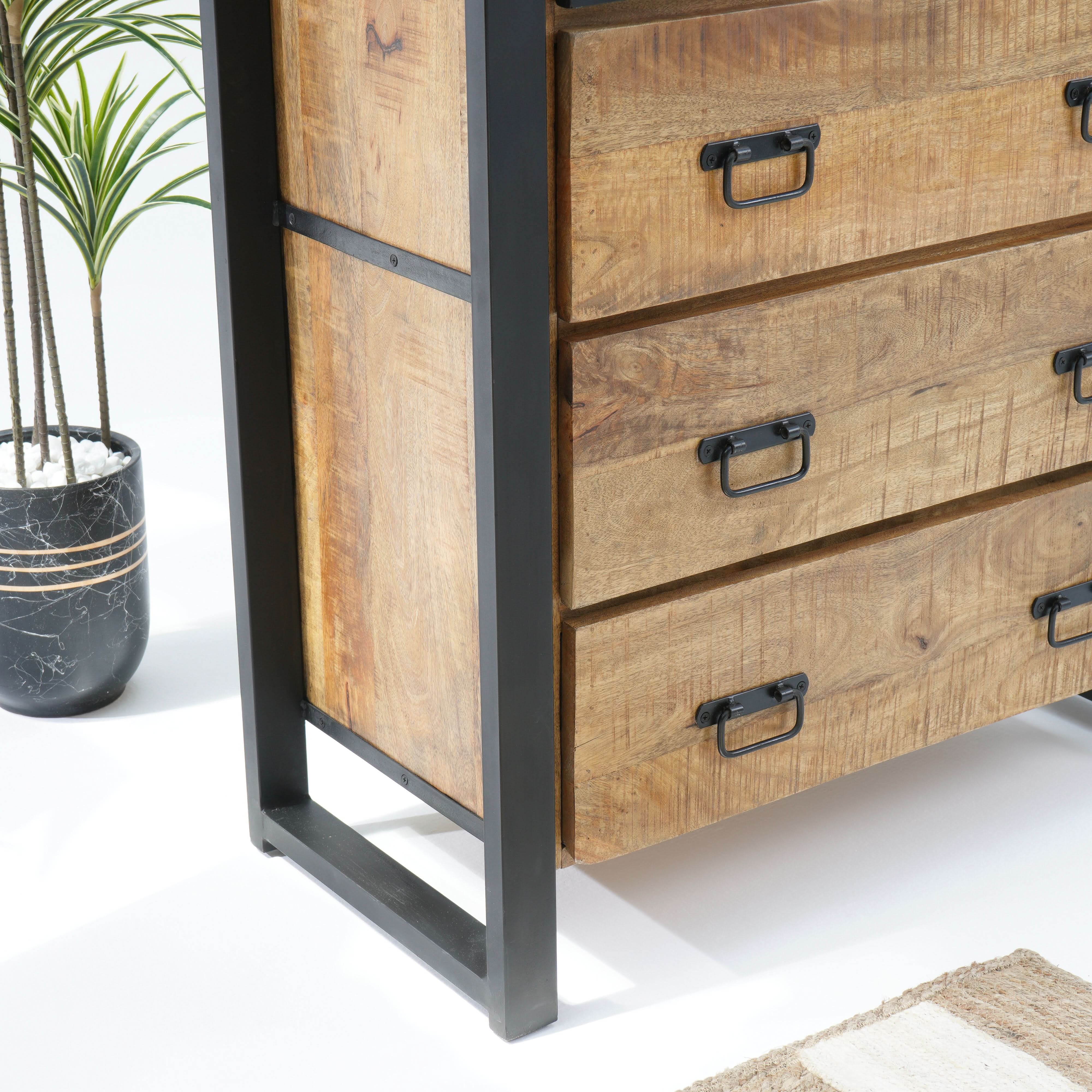 MANGO ENVY INDUSTRIAL EIGHT DRAWER CHEST OF DRAWERS - Art and craft furniture