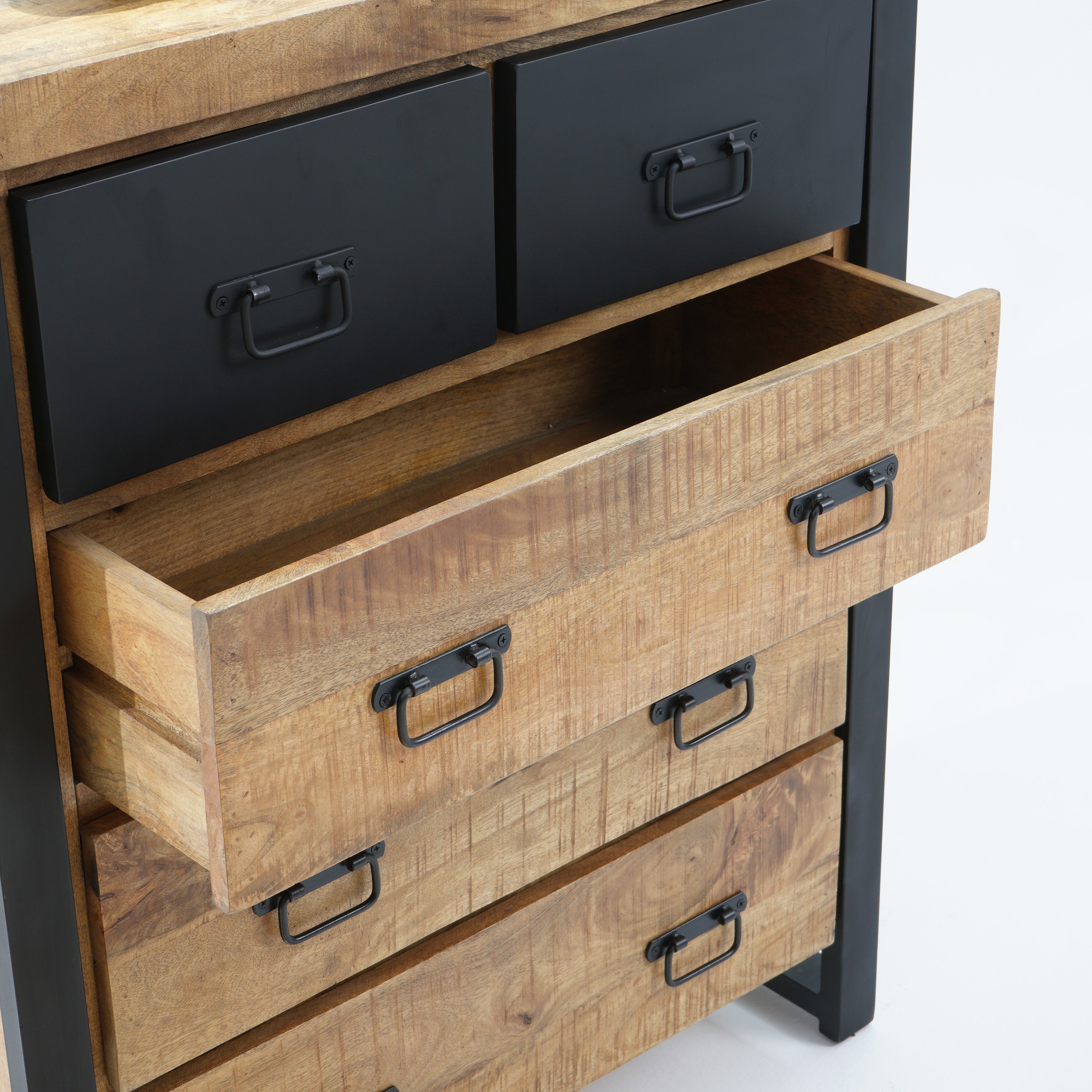 Mango Envy Industrial eight drawer chest of drawer