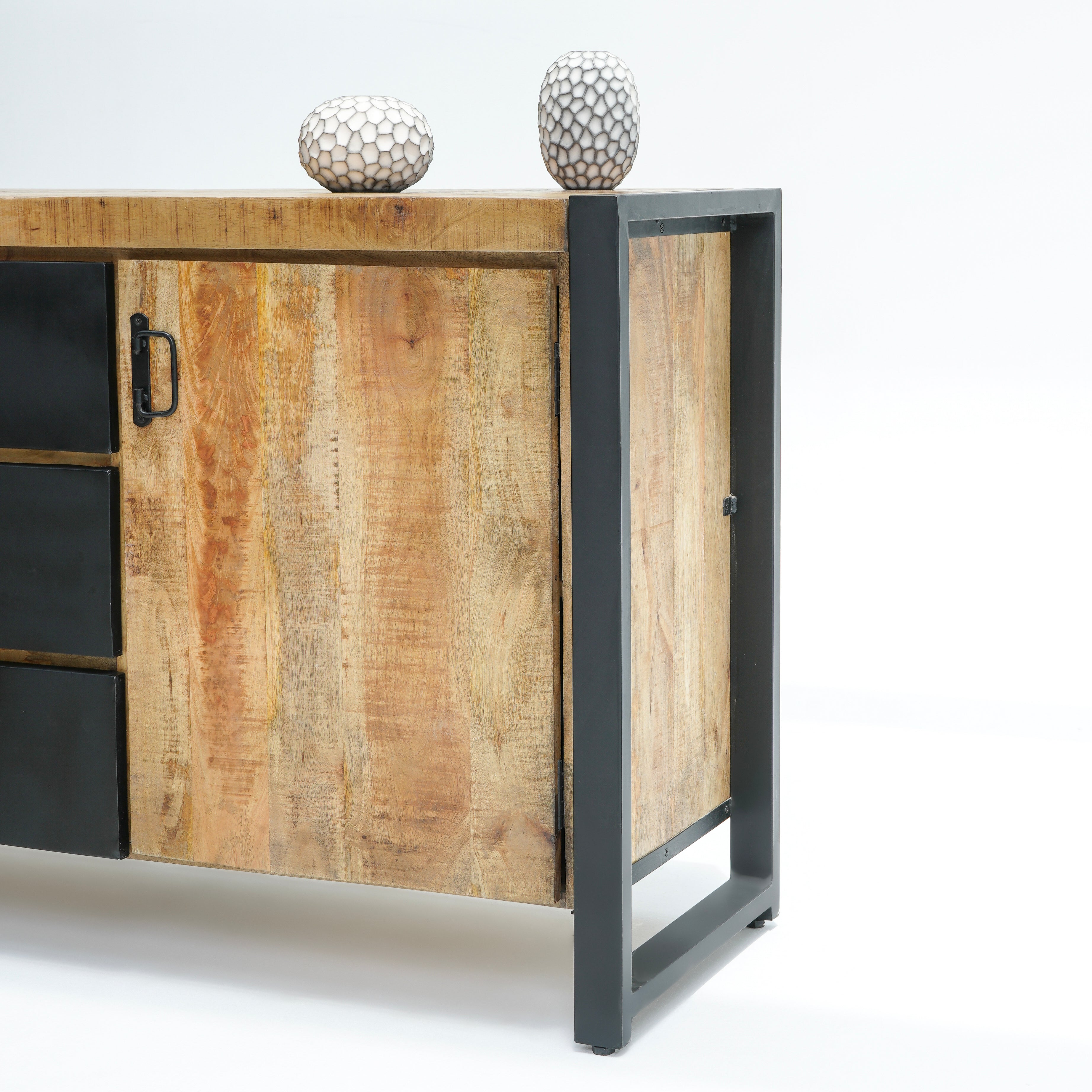 Oslo two door three drawer industrial sideboard