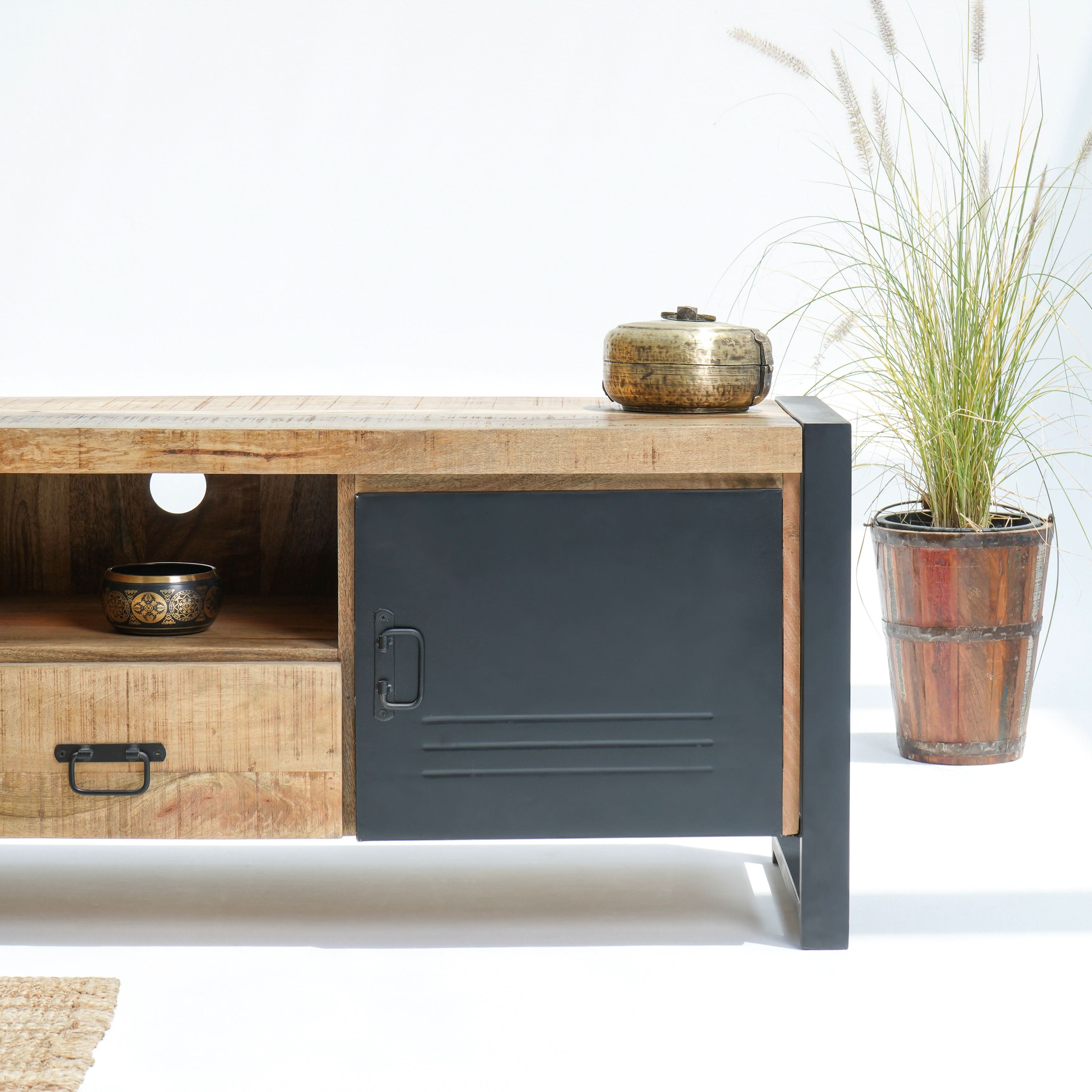 OSLO ONE DRAWER TWO DOOR TV STAND - Art and craft furniture
