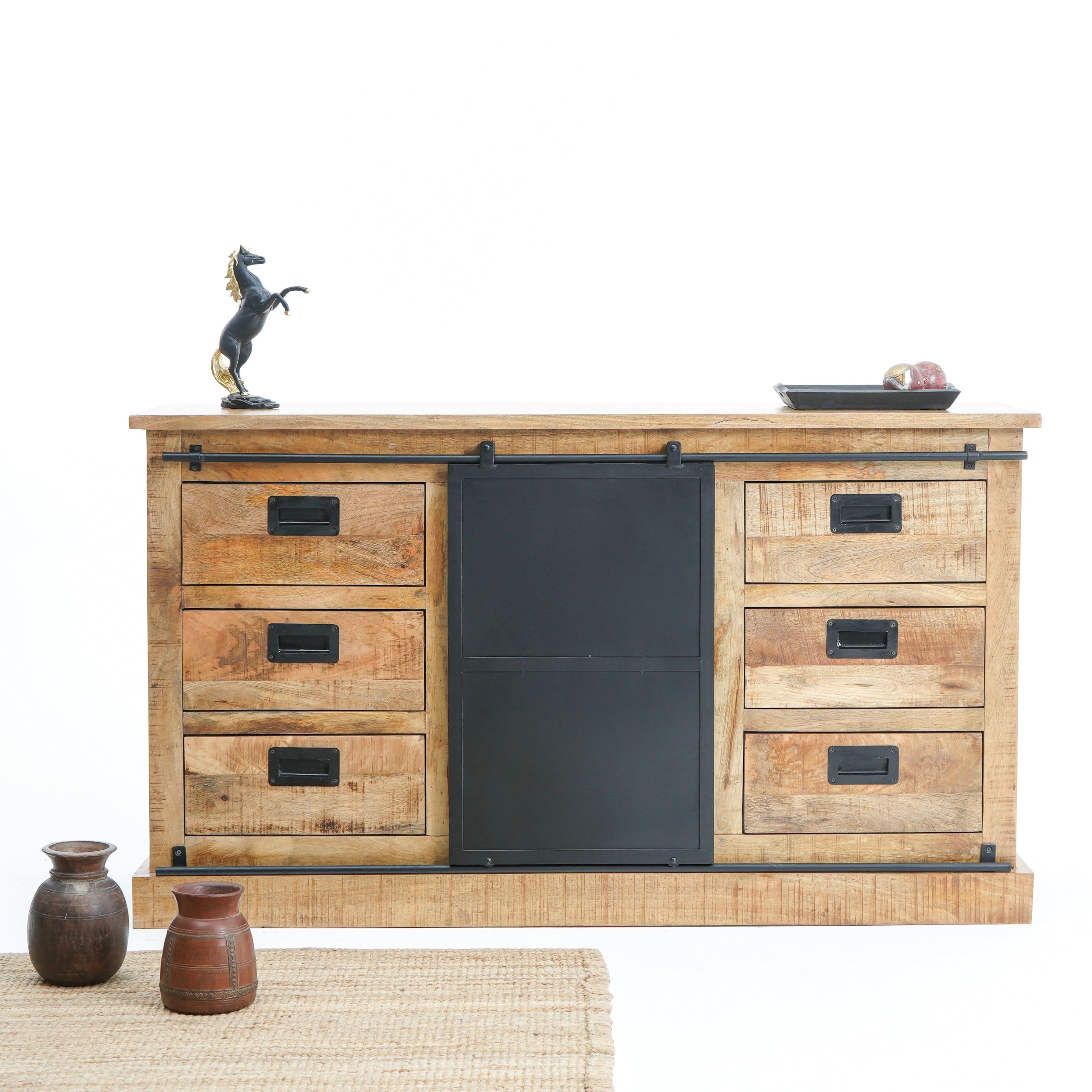 RAWDEN SIX DRAWER ONE DOOR SIDEBOARD - Art and craft furniture