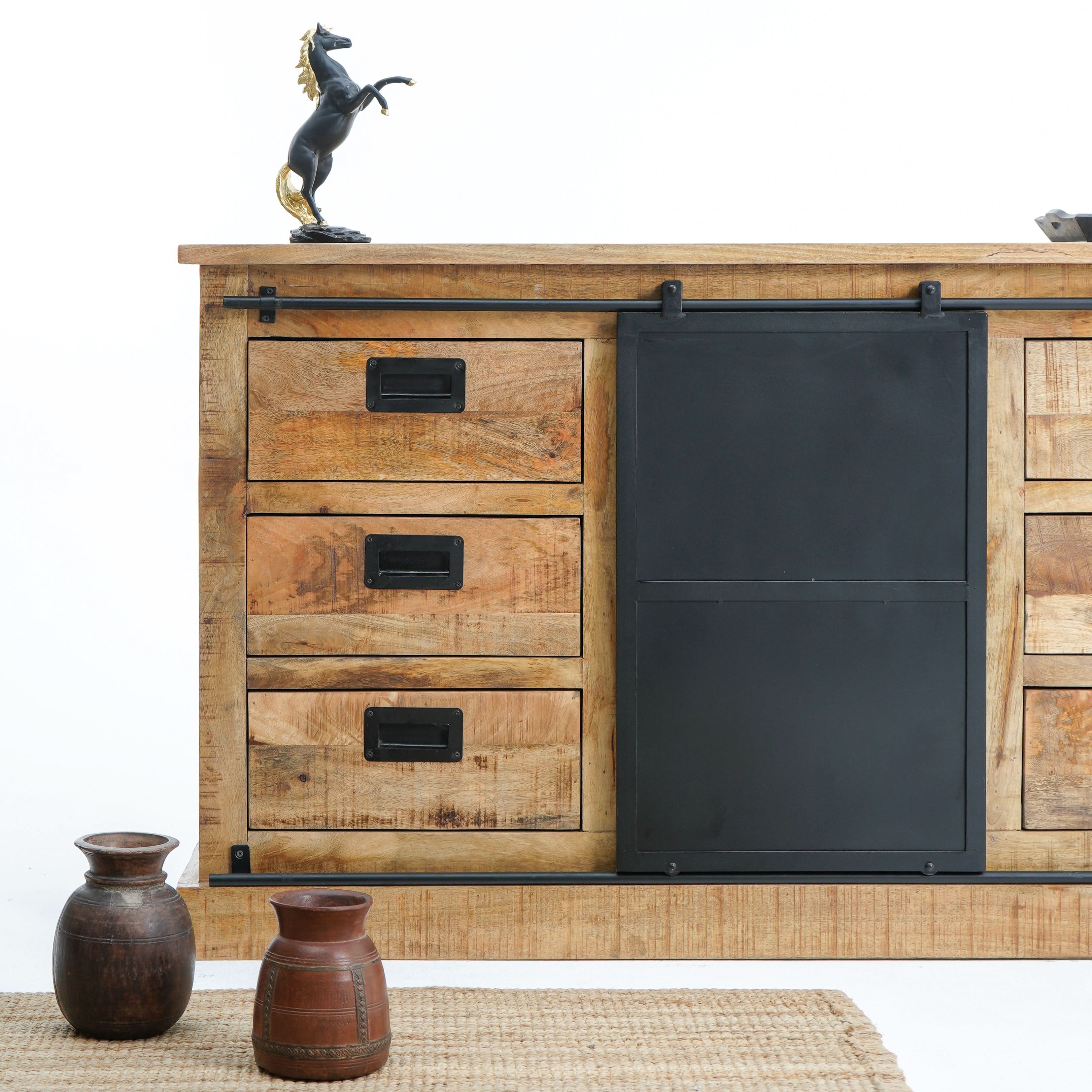 RAWDEN SIX DRAWER ONE DOOR SIDEBOARD - Art and craft furniture