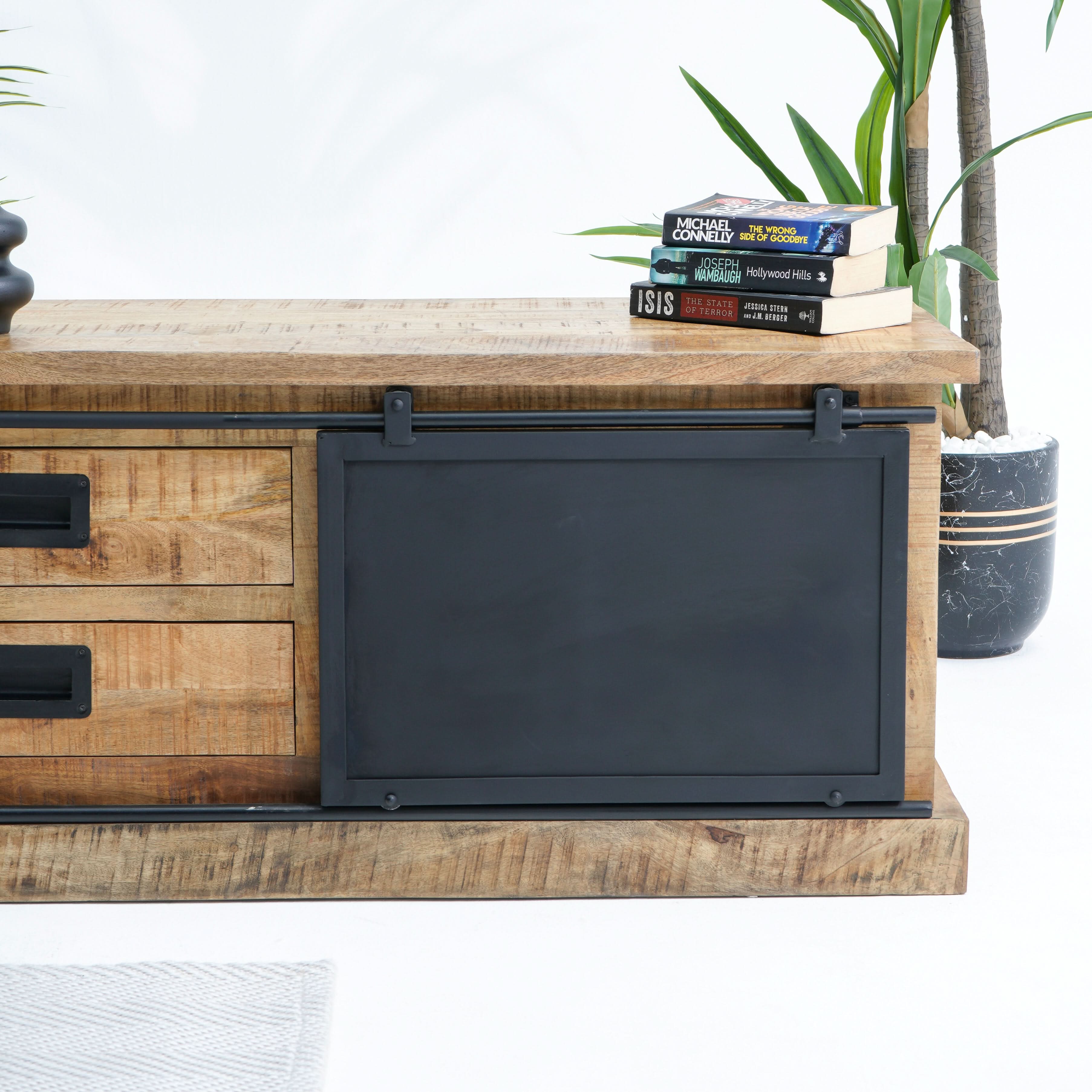 RAWDEN TWO DRAWER ONE DOOR TV STAND - Art and craft furniture