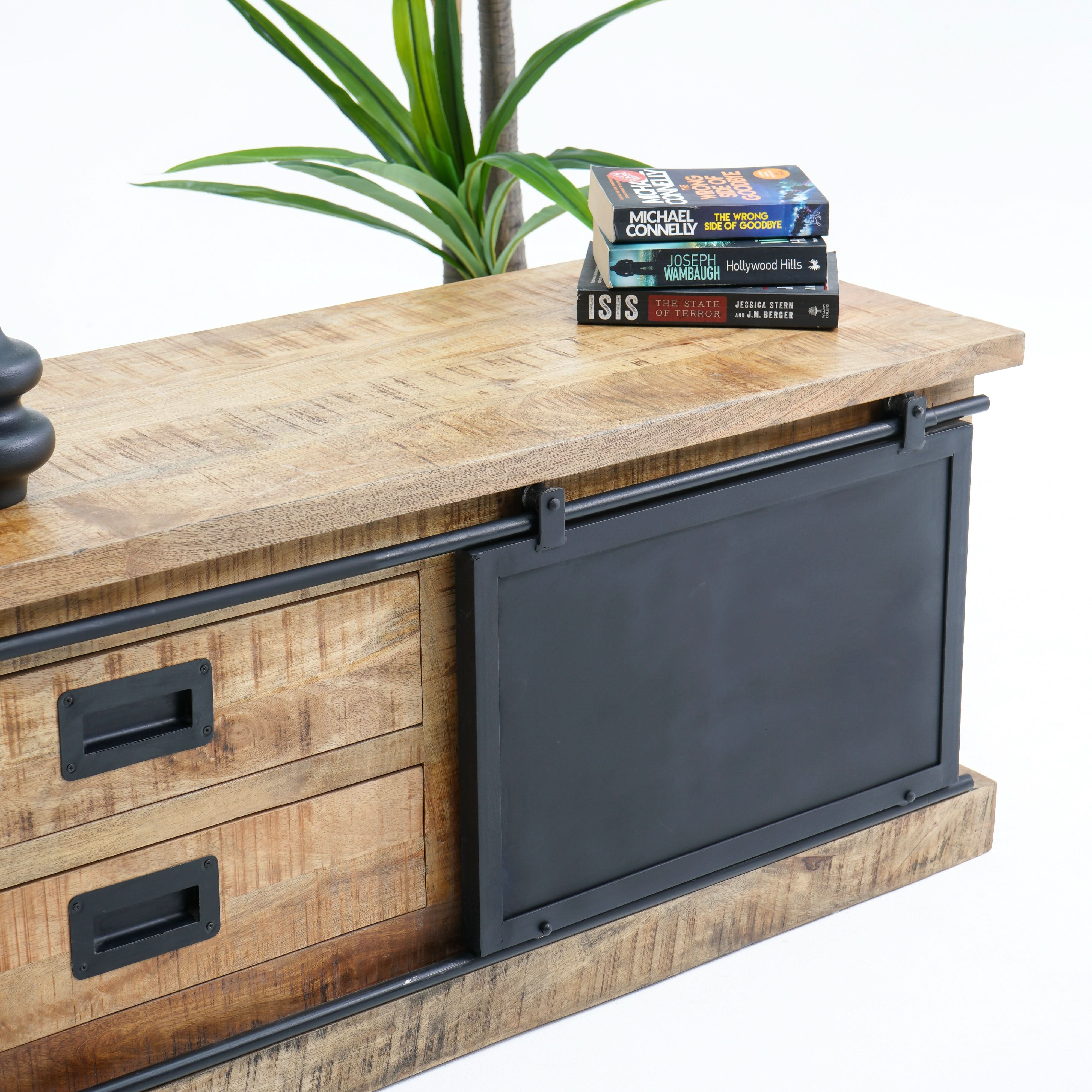 RAWDEN TWO DRAWER ONE DOOR TV STAND - Art and craft furniture