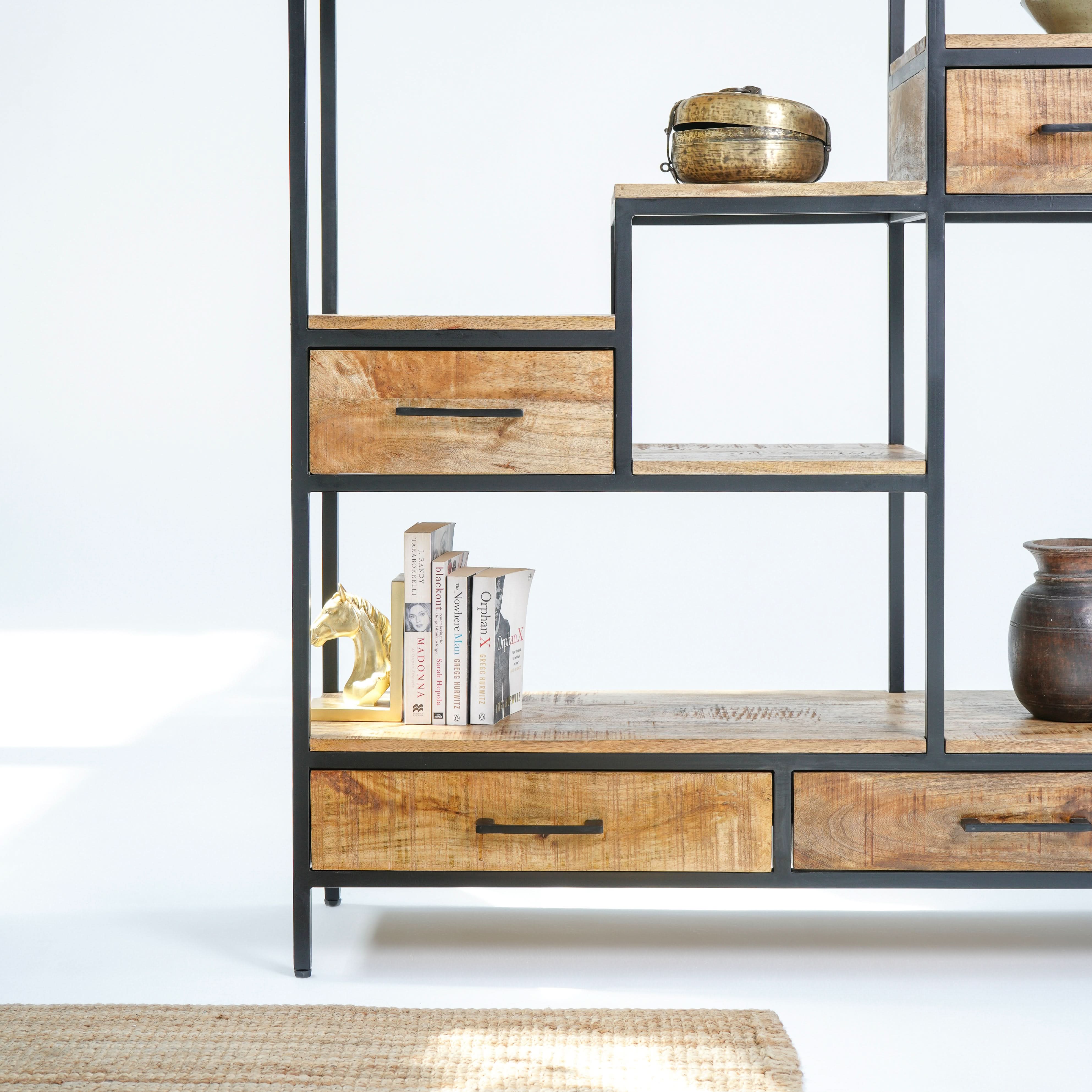 INDUSTRIAL FOUR-DRAWER BOOKSHELF - Art and craft furniture