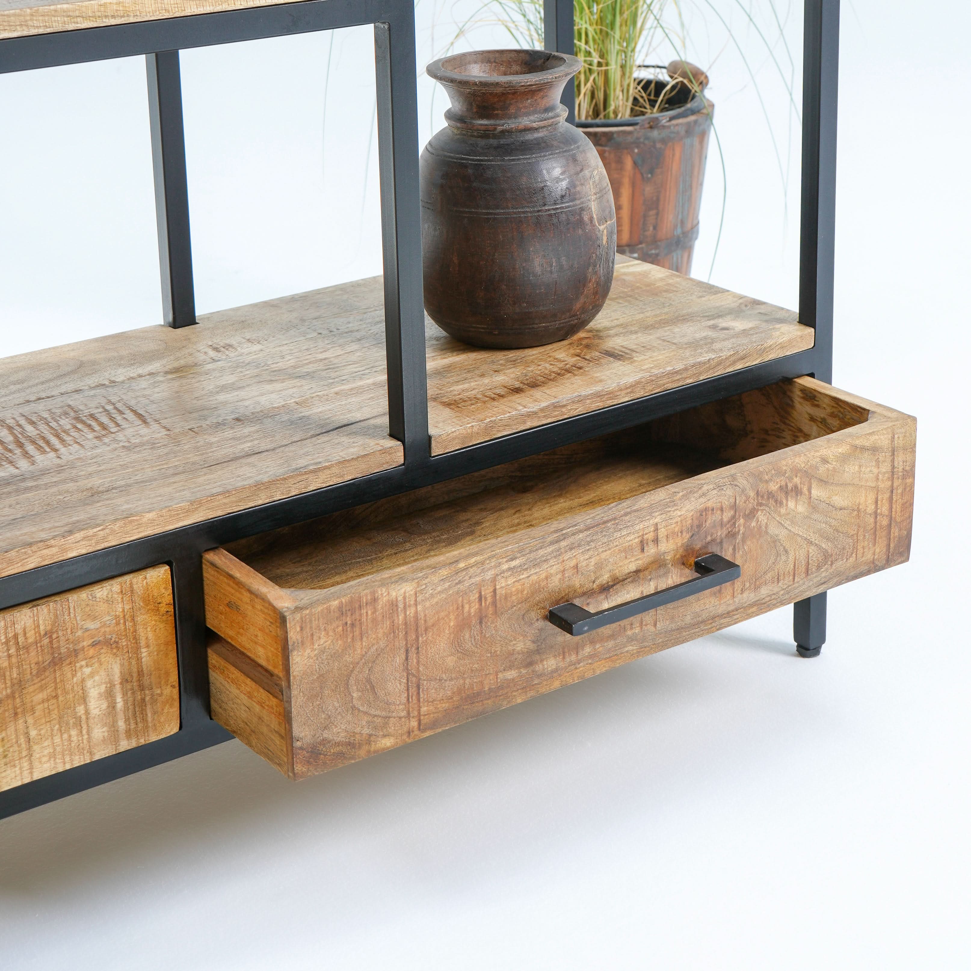 INDUSTRIAL FOUR-DRAWER BOOKSHELF - Art and craft furniture