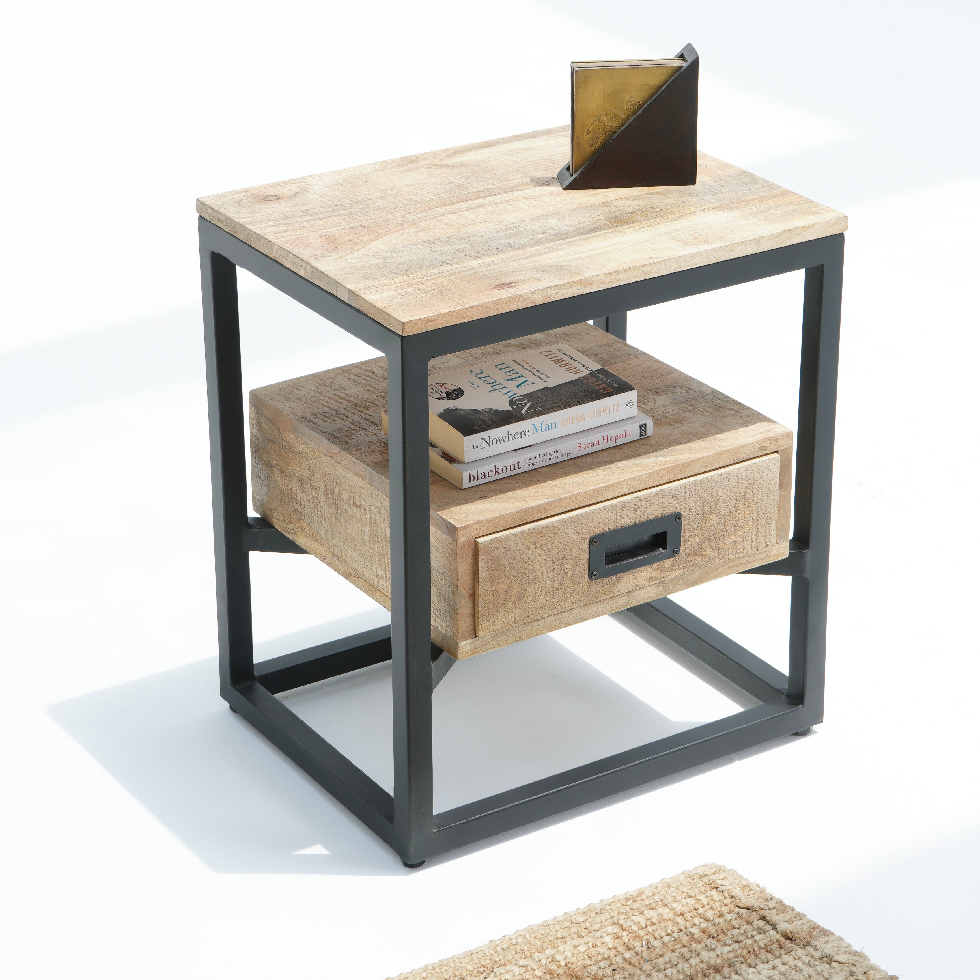 BERLIN LOFT WOODEN ONE DRAWER NIGHTSTAND TABLE