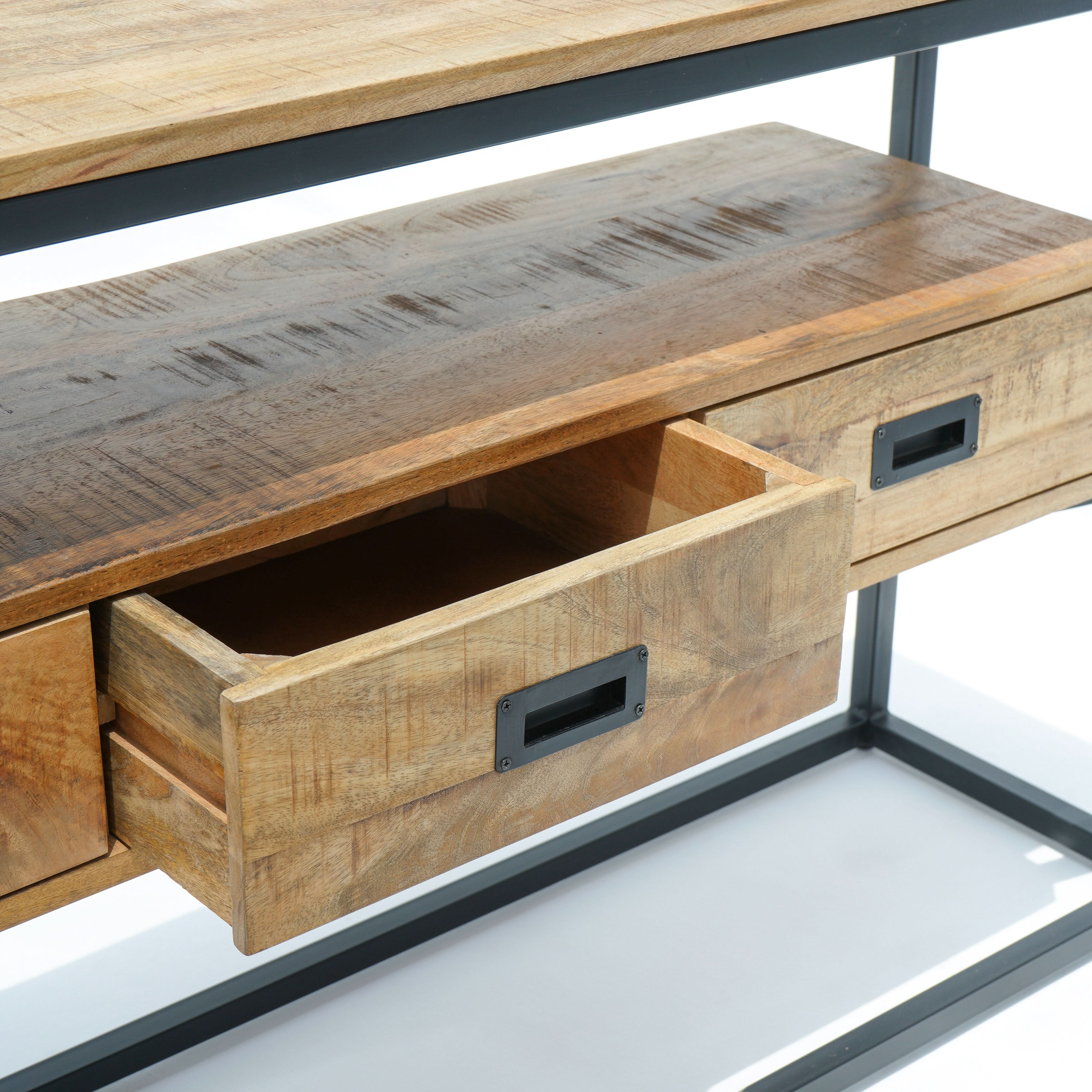 BERLIN LOFT INDUSTRIAL CONSOLE TABLE THREE DRAWER - Art and craft furniture
