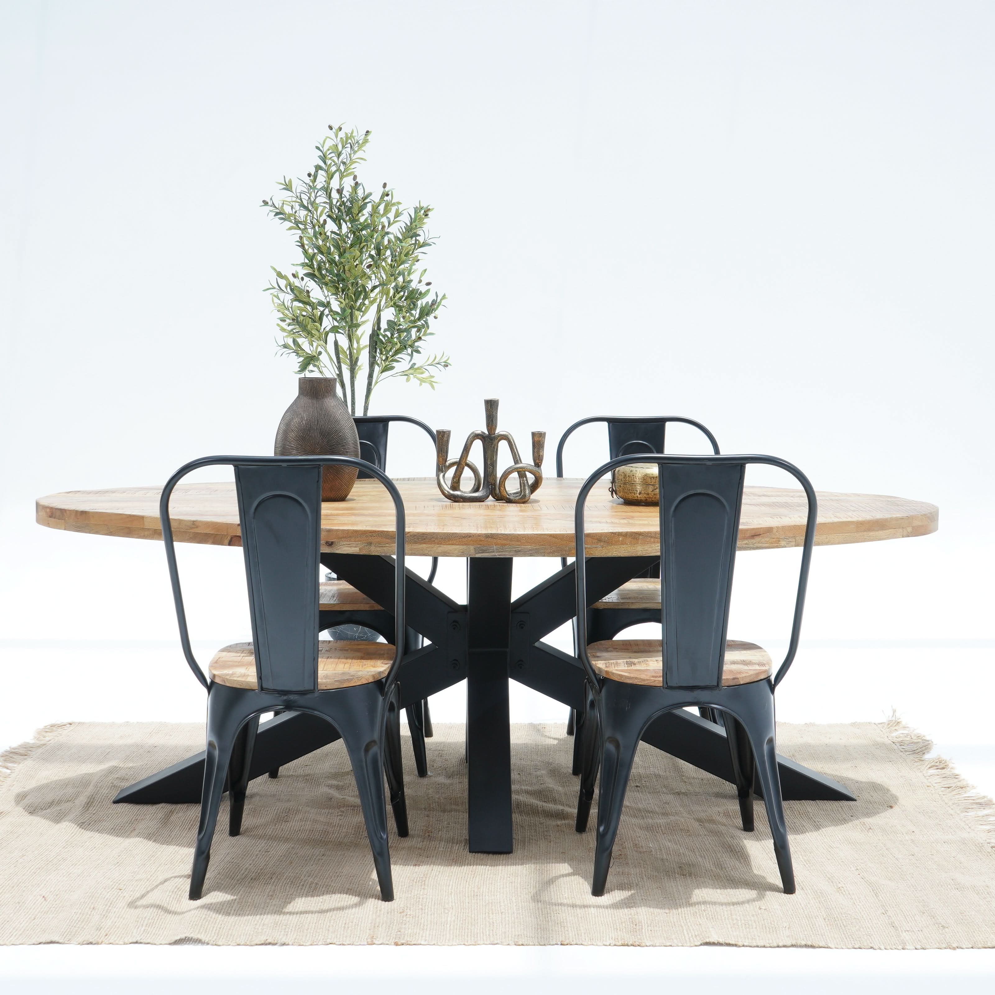 BERLIN LOFT OVAL TOP DINING TABLE - Art and craft furniture