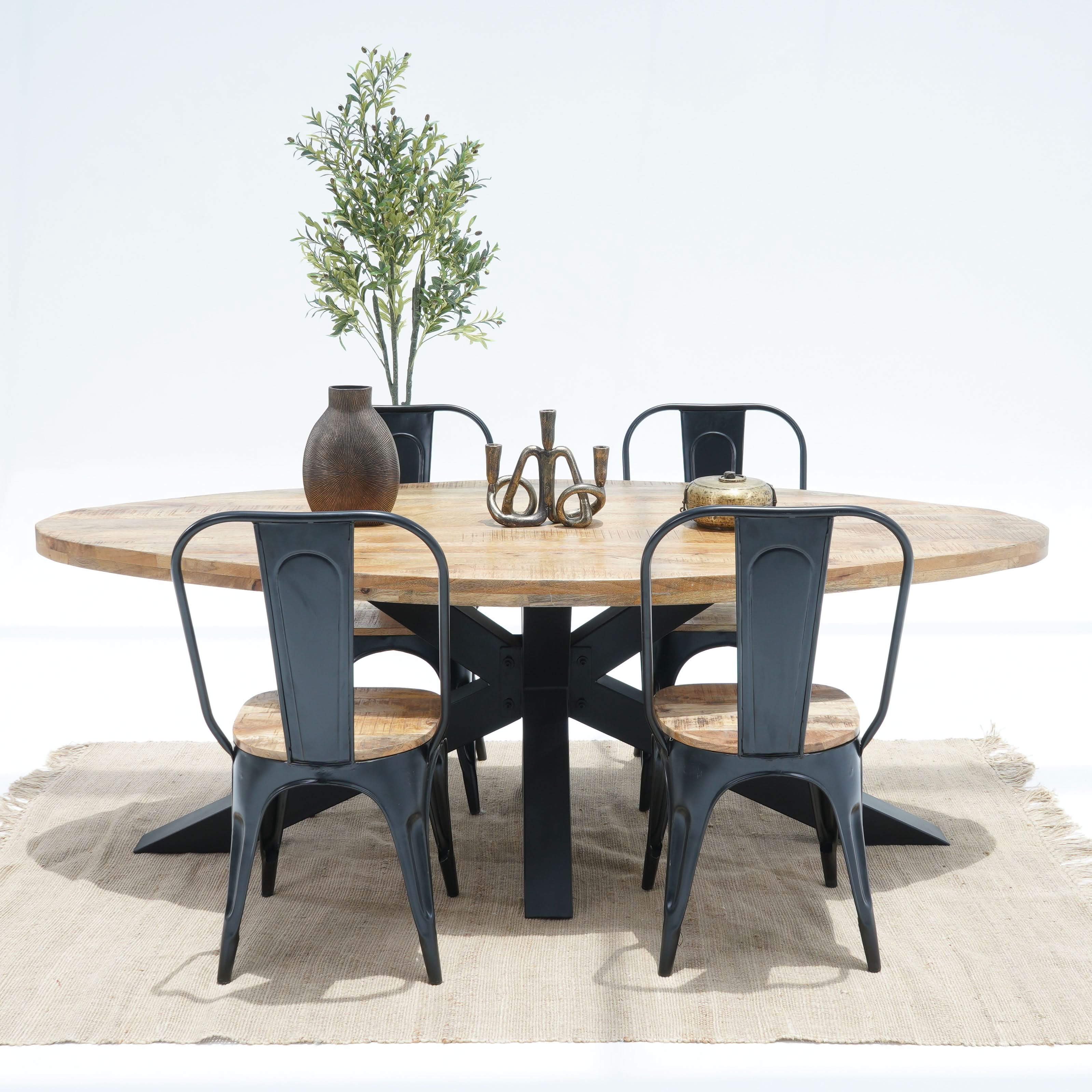 BERLIN LOFT OVAL TOP DINING TABLE - Art and craft furniture