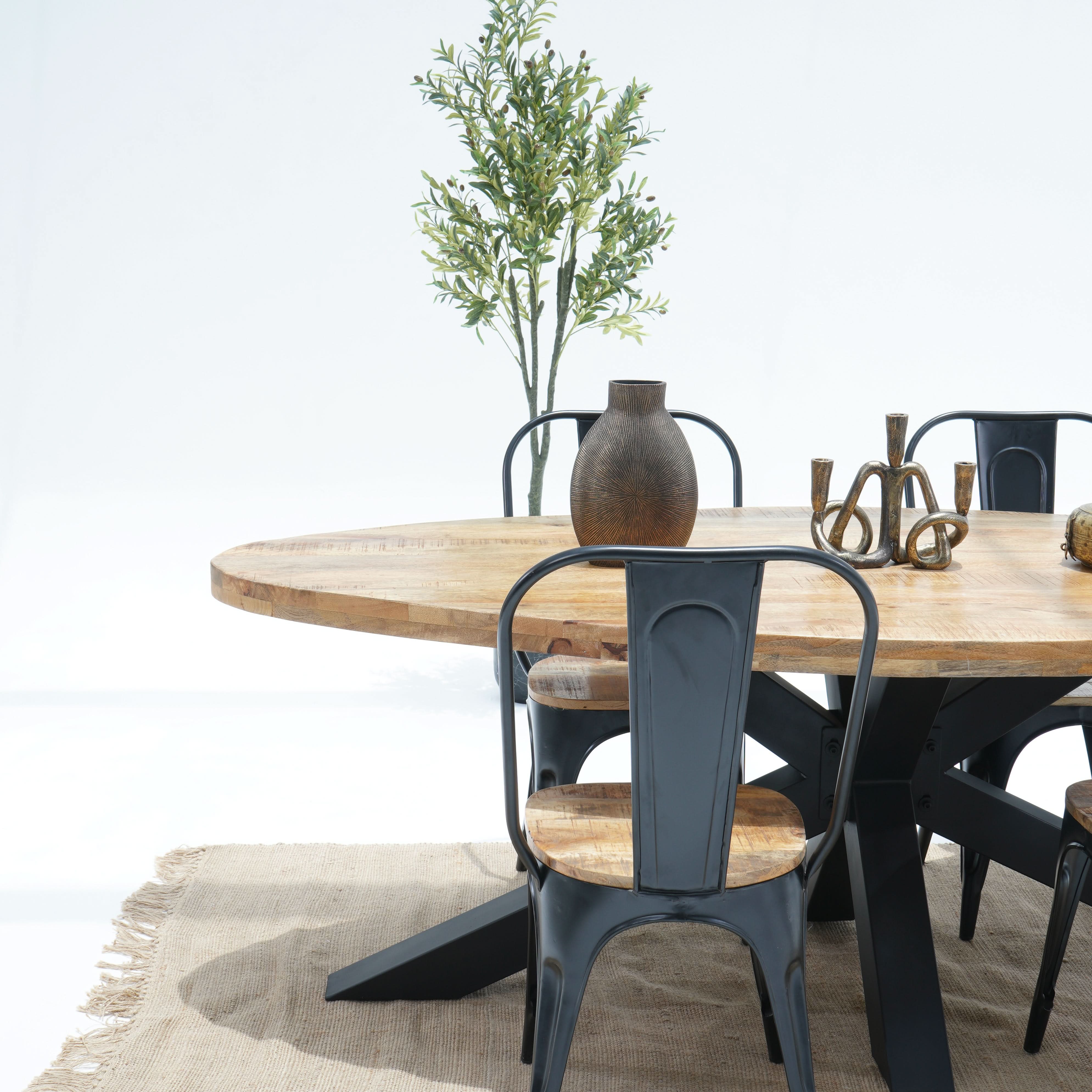 BERLIN LOFT OVAL TOP DINING TABLE - Art and craft furniture