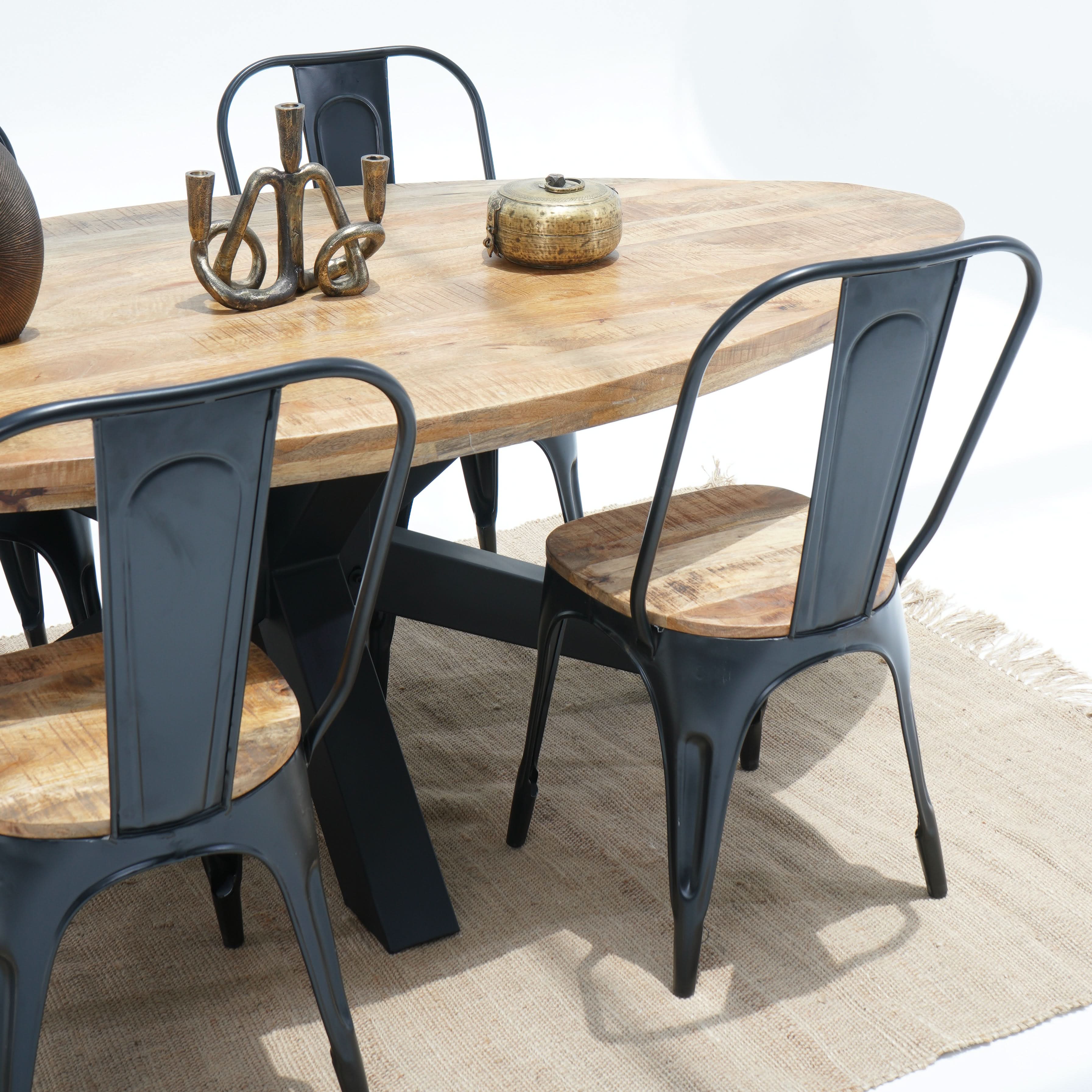 BERLIN LOFT OVAL TOP DINING TABLE - Art and craft furniture