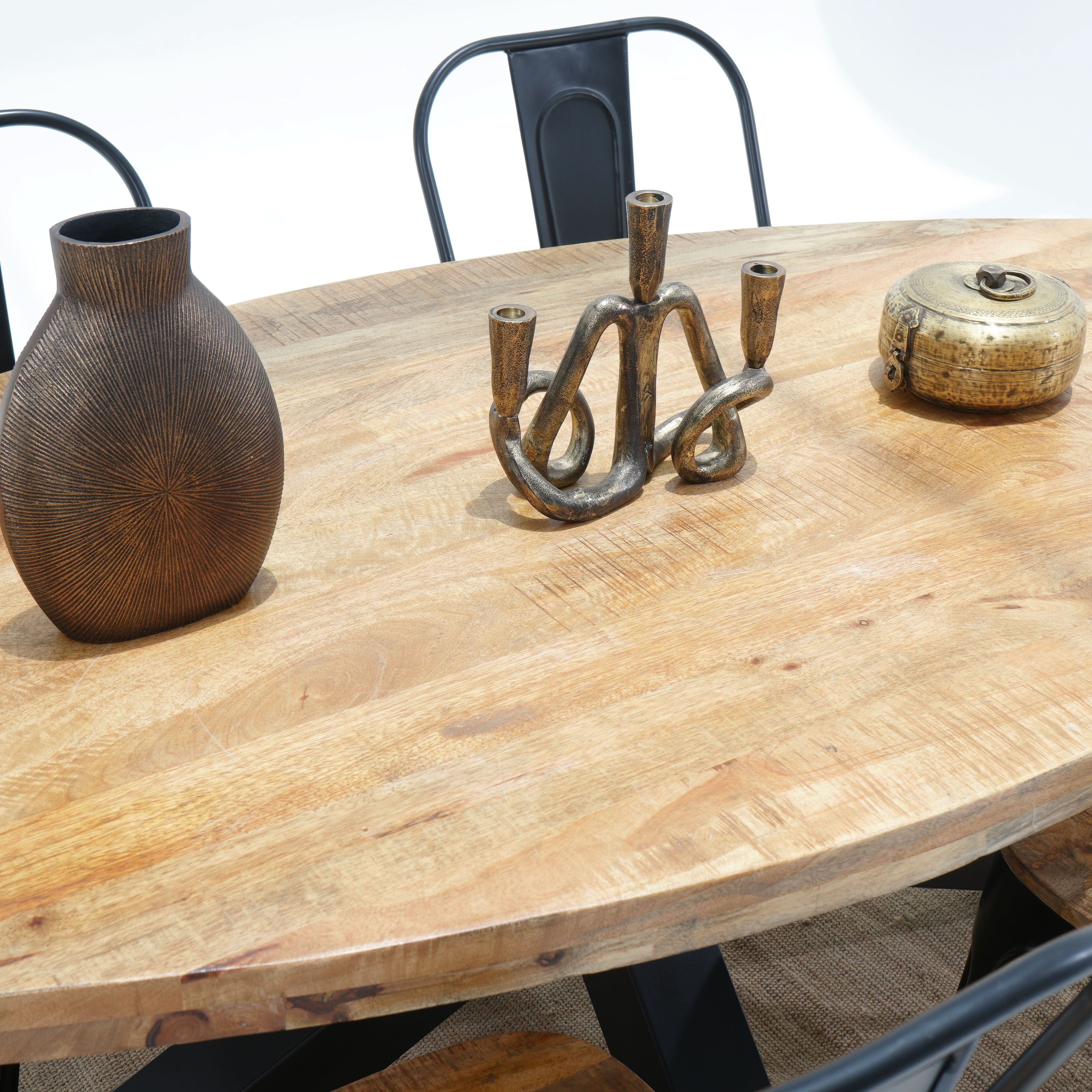 BERLIN LOFT OVAL TOP DINING TABLE - Art and craft furniture