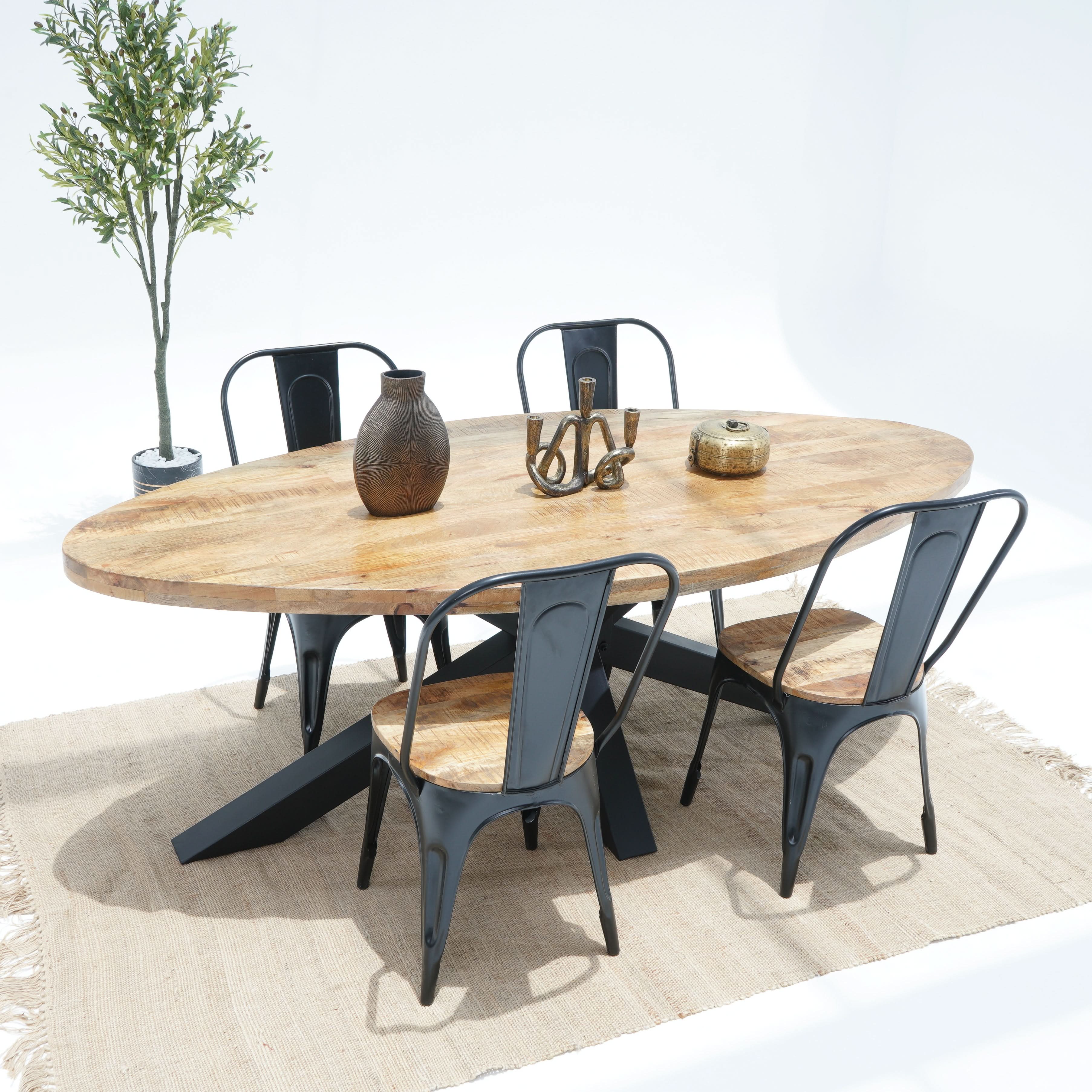 BERLIN LOFT OVAL TOP DINING TABLE - Art and craft furniture