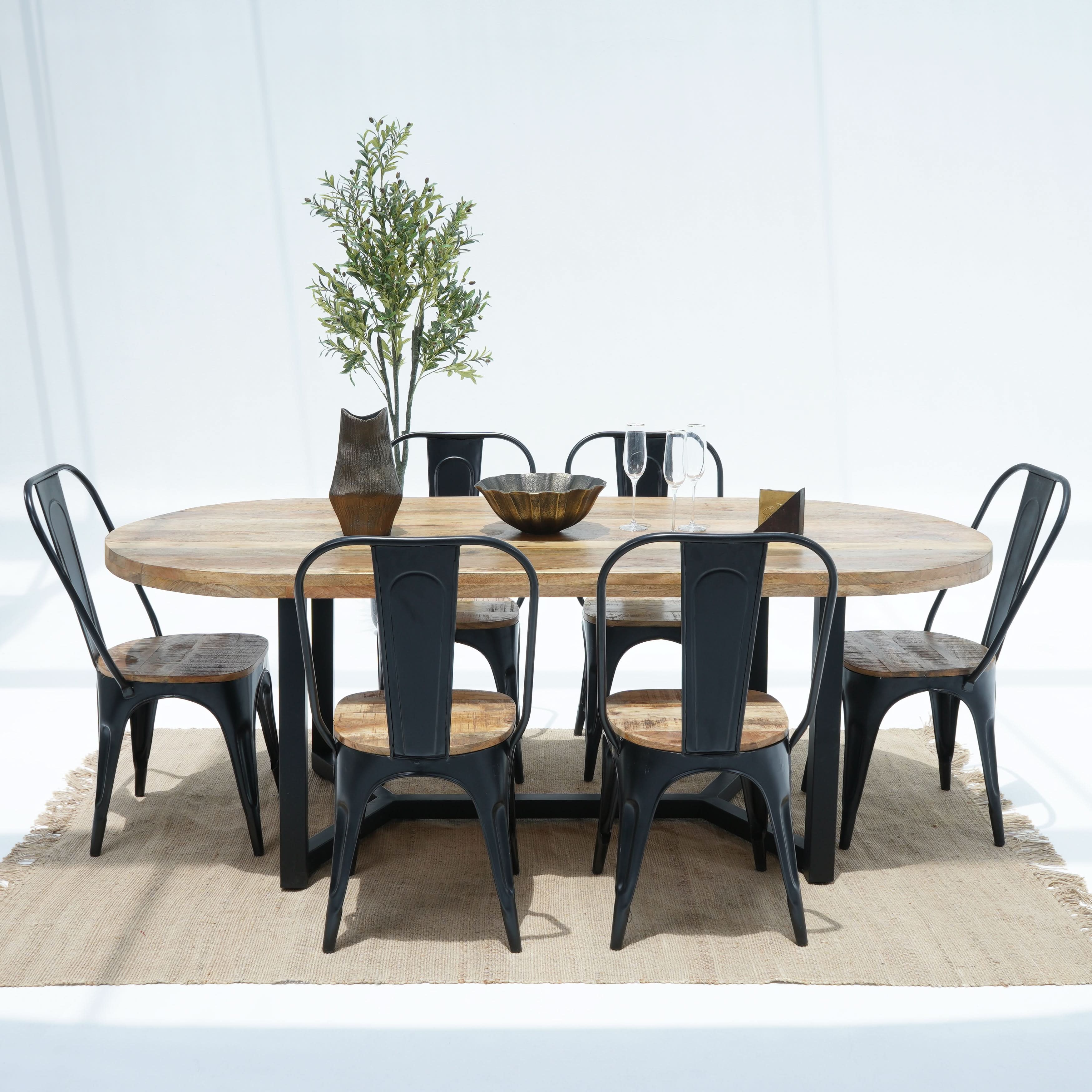 BERLIN LOFT OVAL TOP DINING TABLE - Art and craft furniture