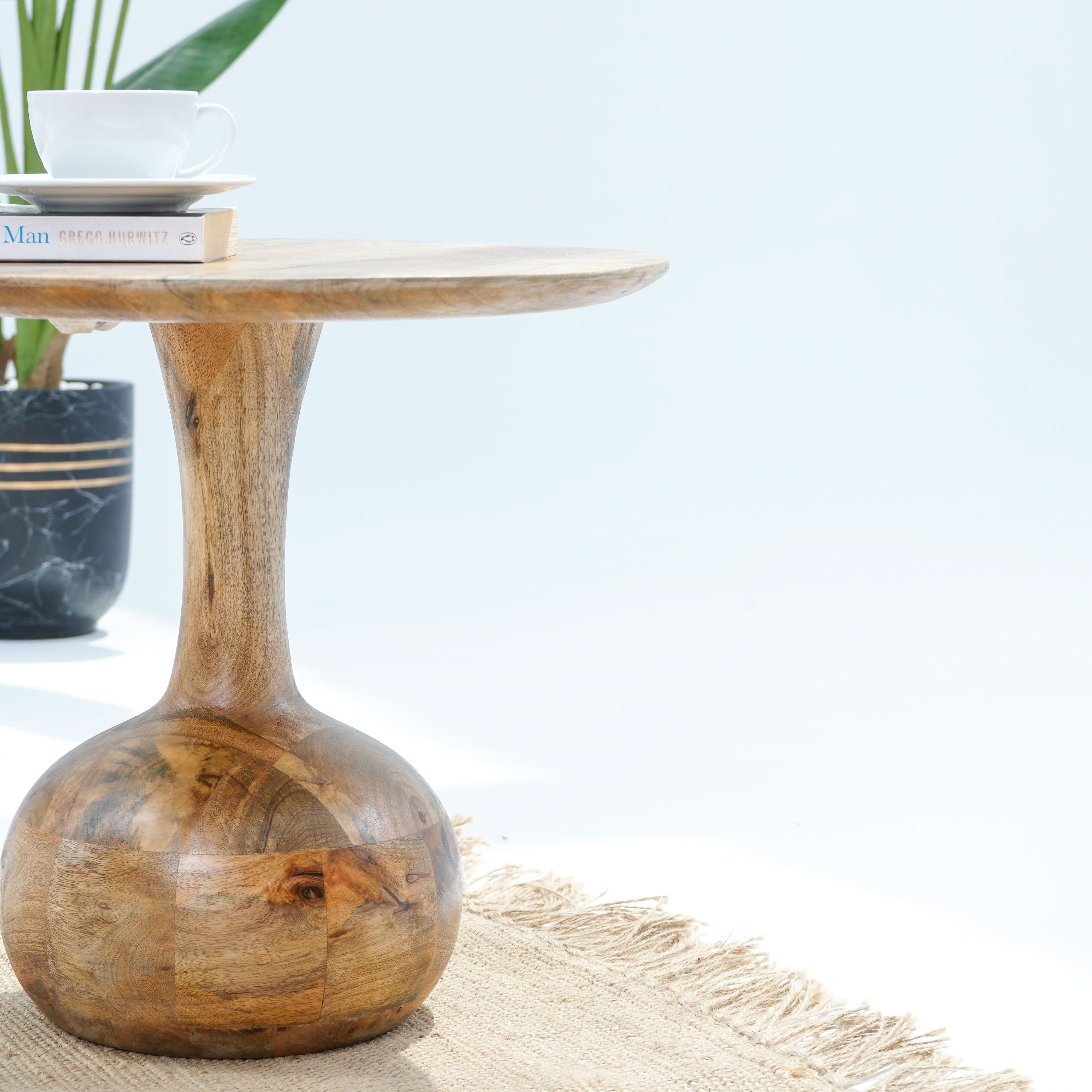 VOLARA ROUND SIDE TABLE - Art and craft furniture