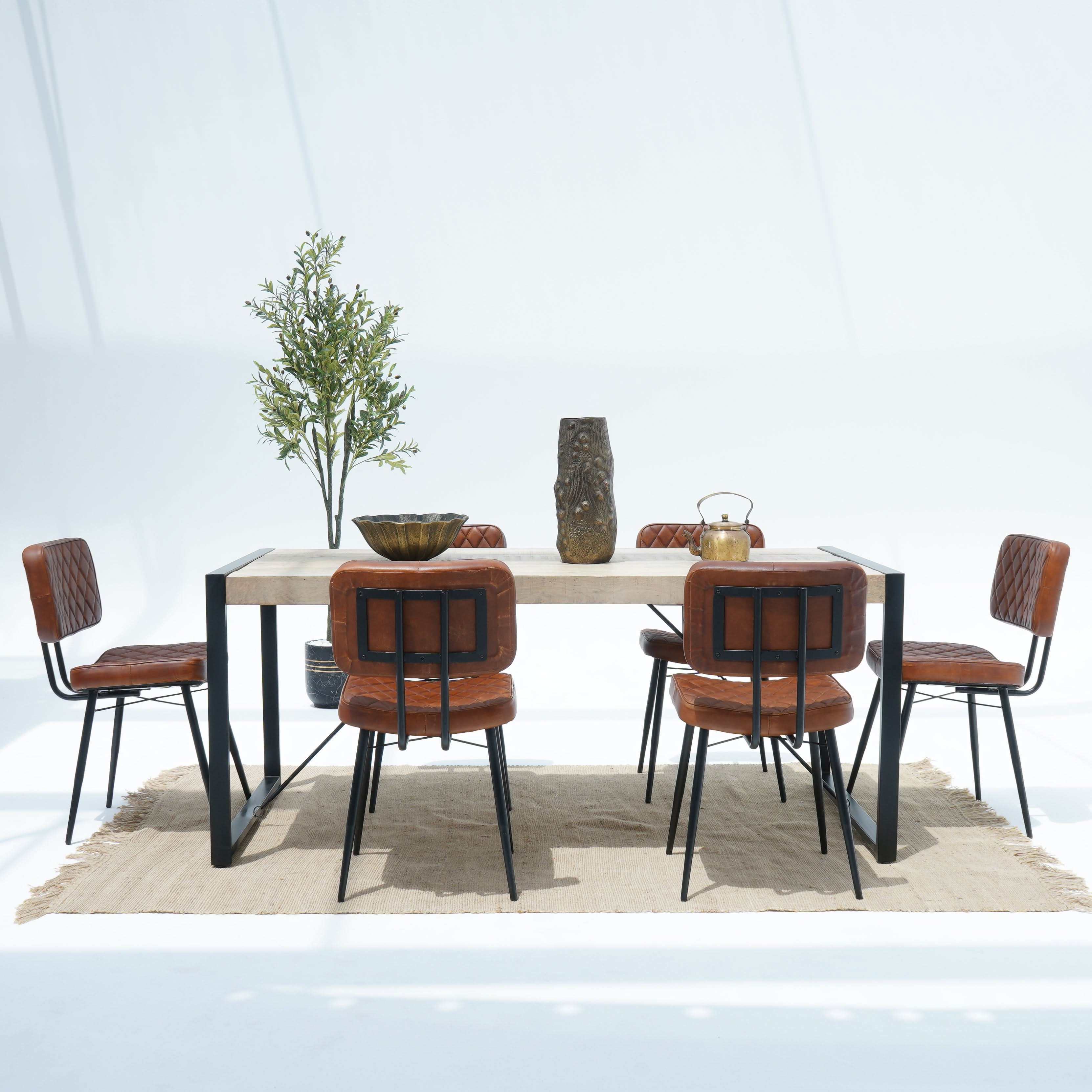 IRONIX WOODEN DINNING TABLE - Art and craft furniture