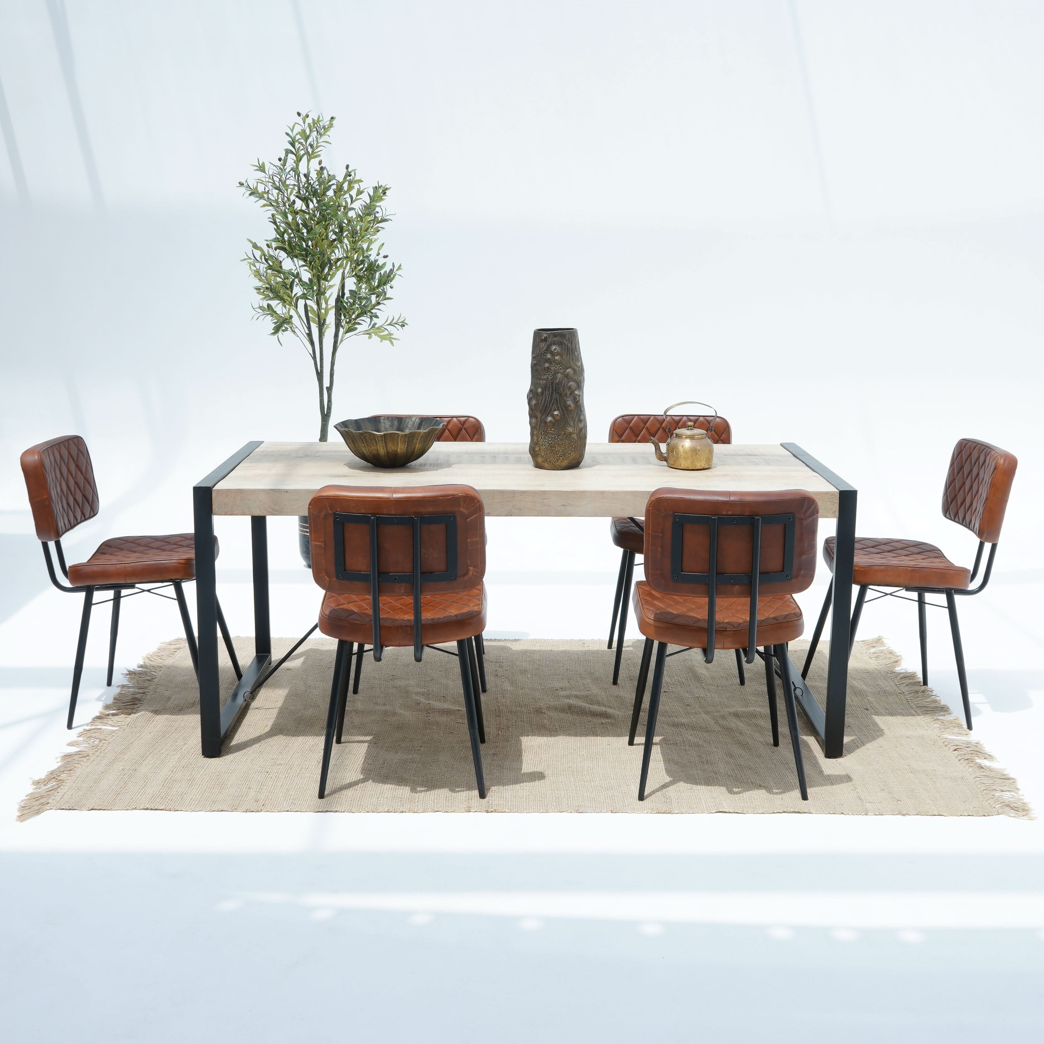 IRONIX WOODEN DINNING TABLE - Art and craft furniture