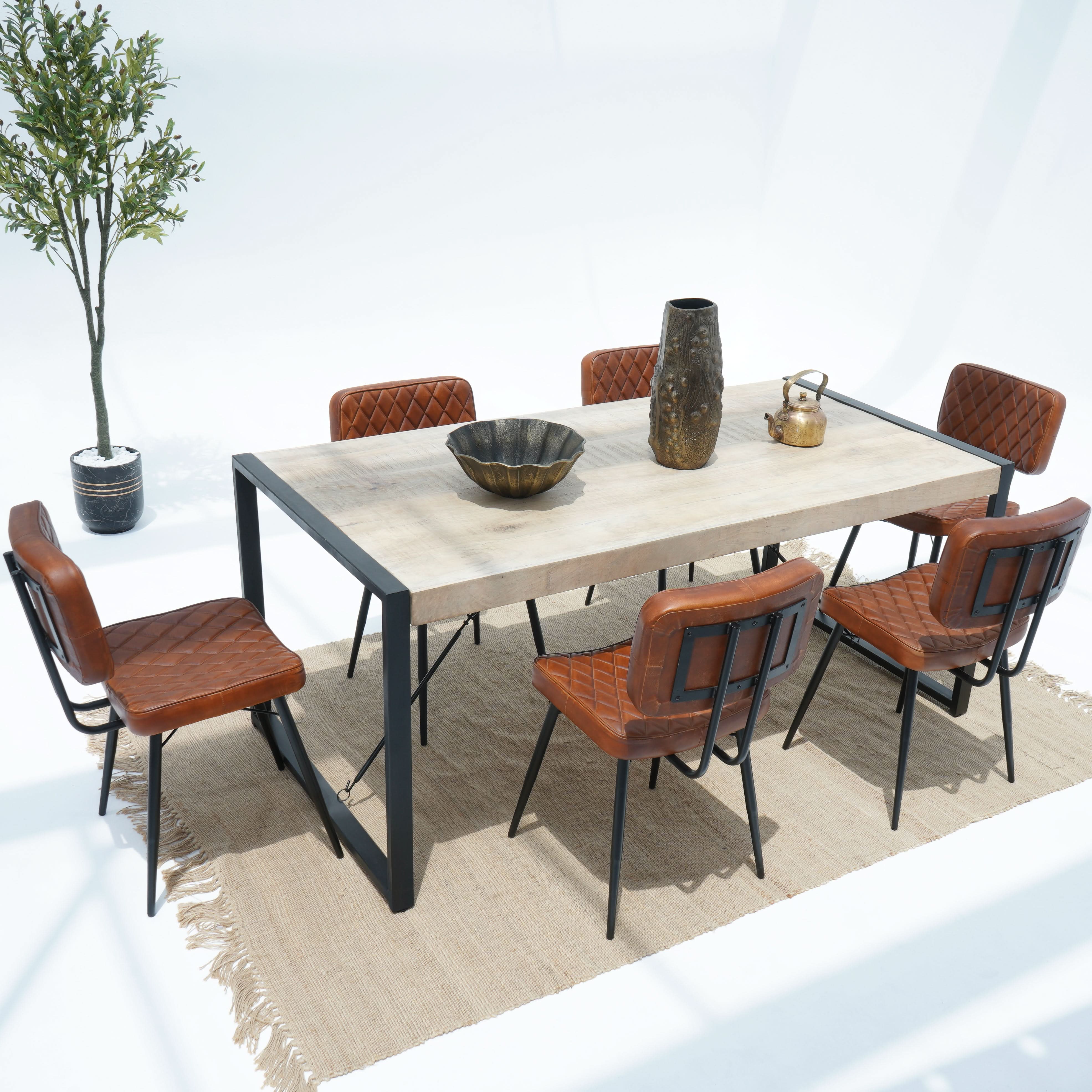 IRONIX WOODEN DINNING TABLE - Art and craft furniture