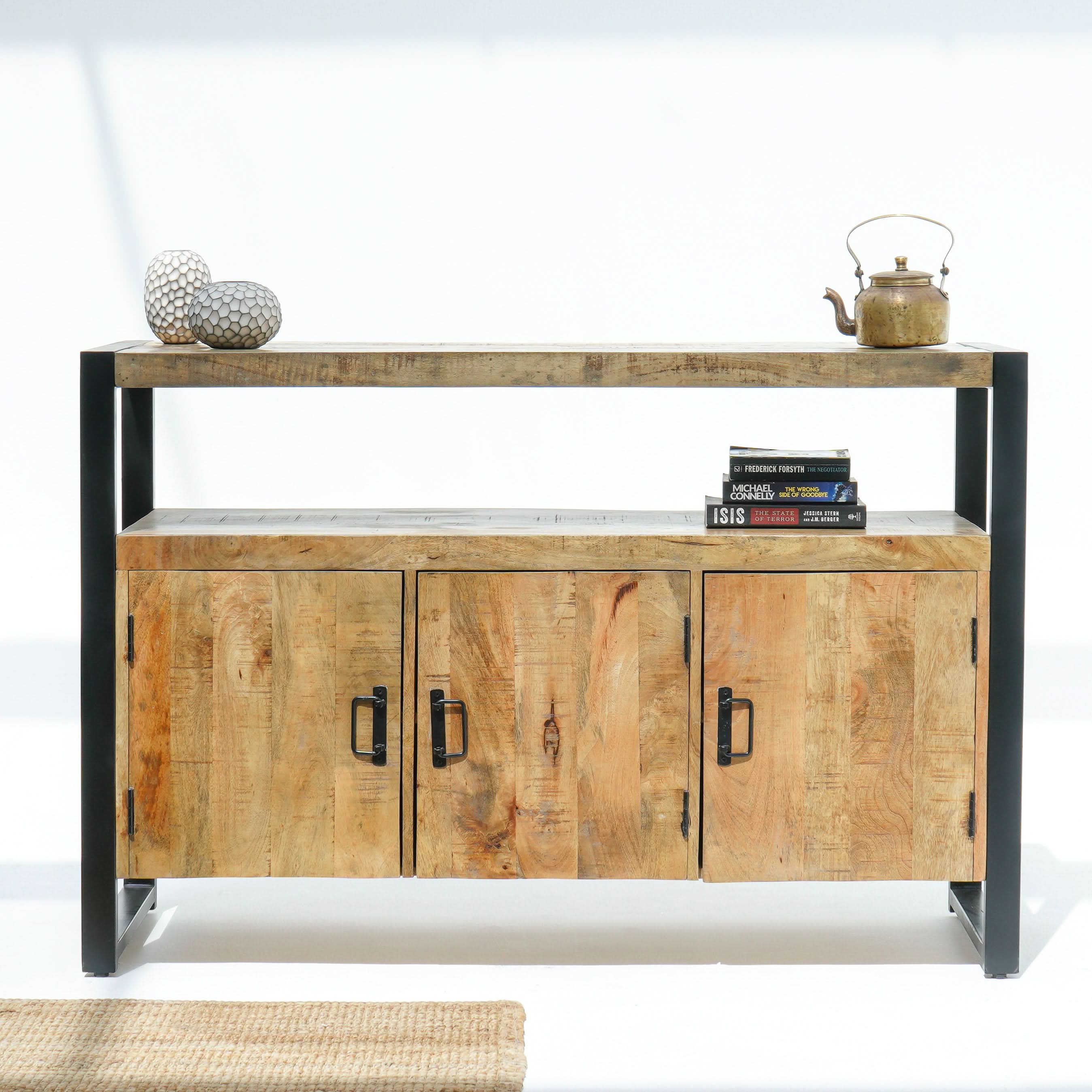 IRONIX WOODEN THREE DOOR SIDEBOARD - Art and craft furniture