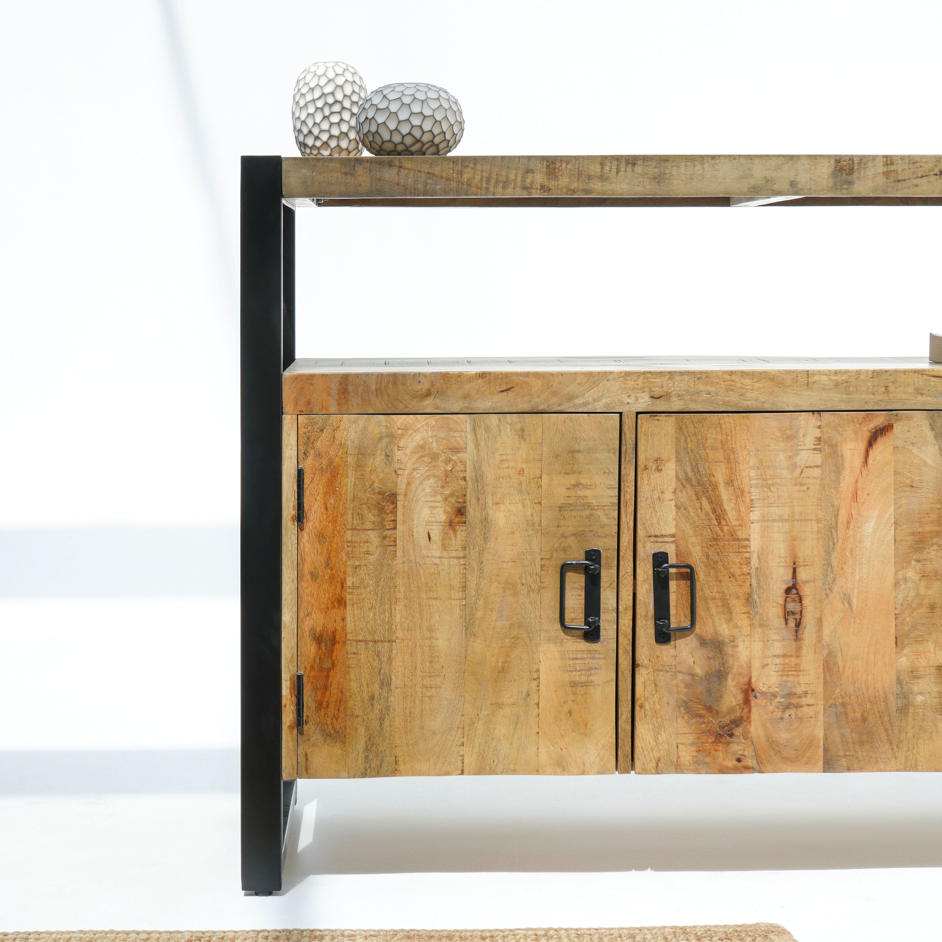 IRONIX WOODEN THREE DOOR SIDEBOARD - Art and craft furniture