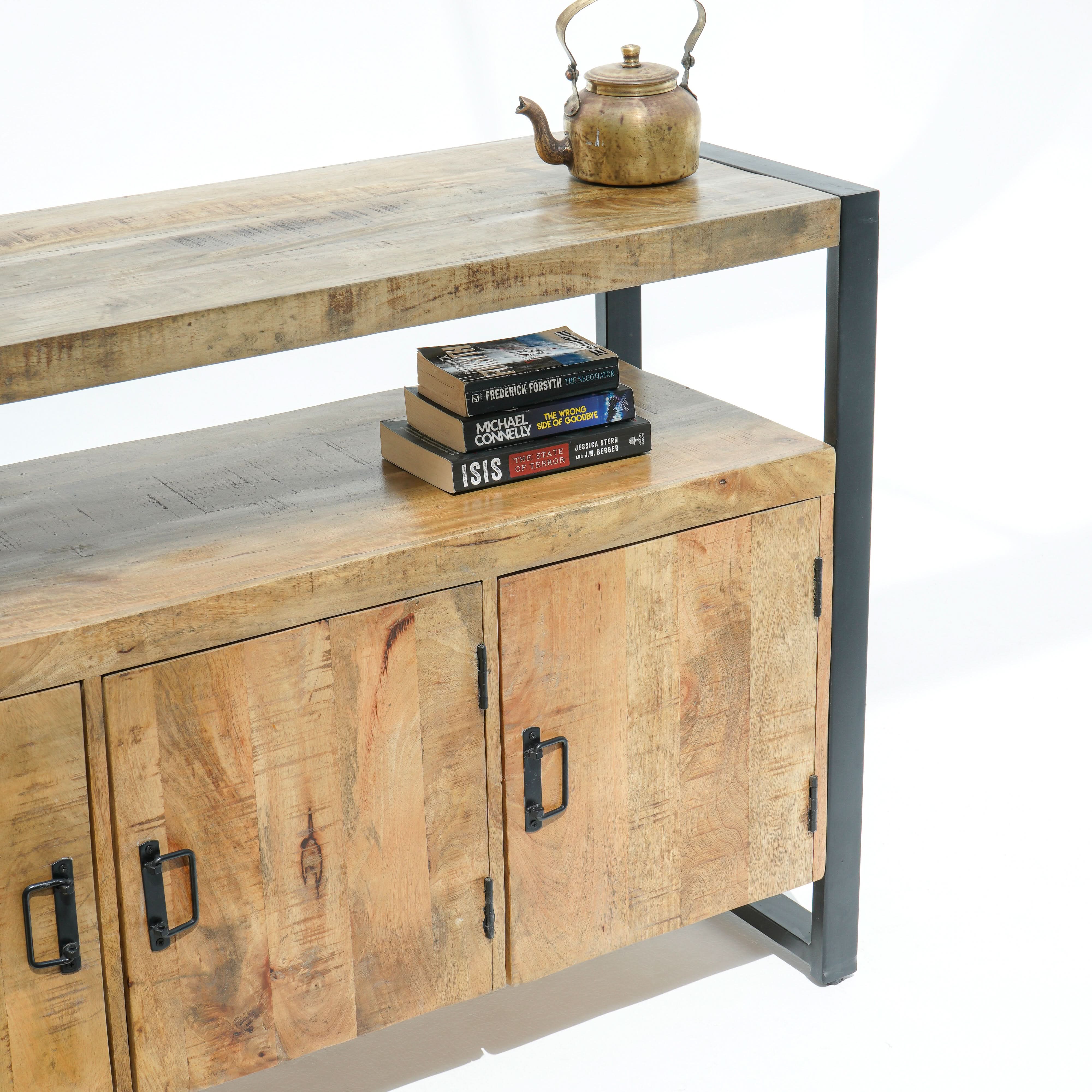 IRONIX WOODEN THREE DOOR SIDEBOARD - Art and craft furniture