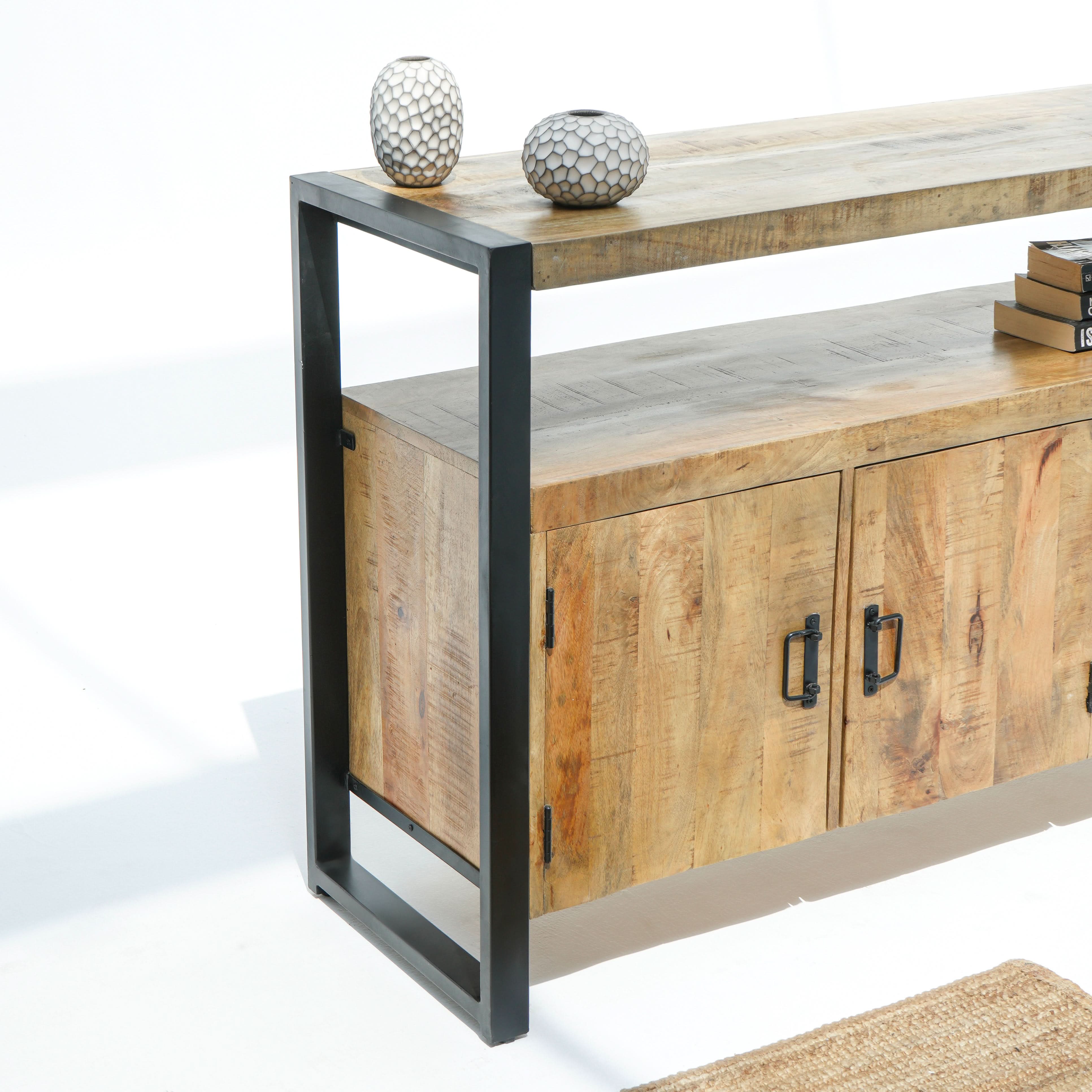 IRONIX WOODEN THREE DOOR SIDEBOARD - Art and craft furniture