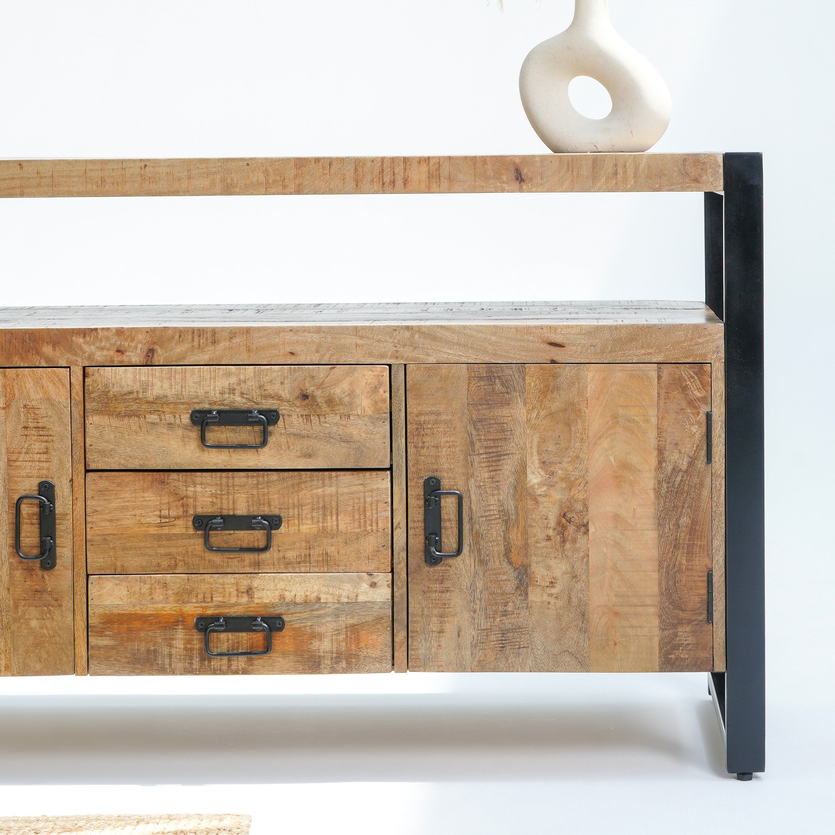 Vienna two door three drawer industrial sideboard