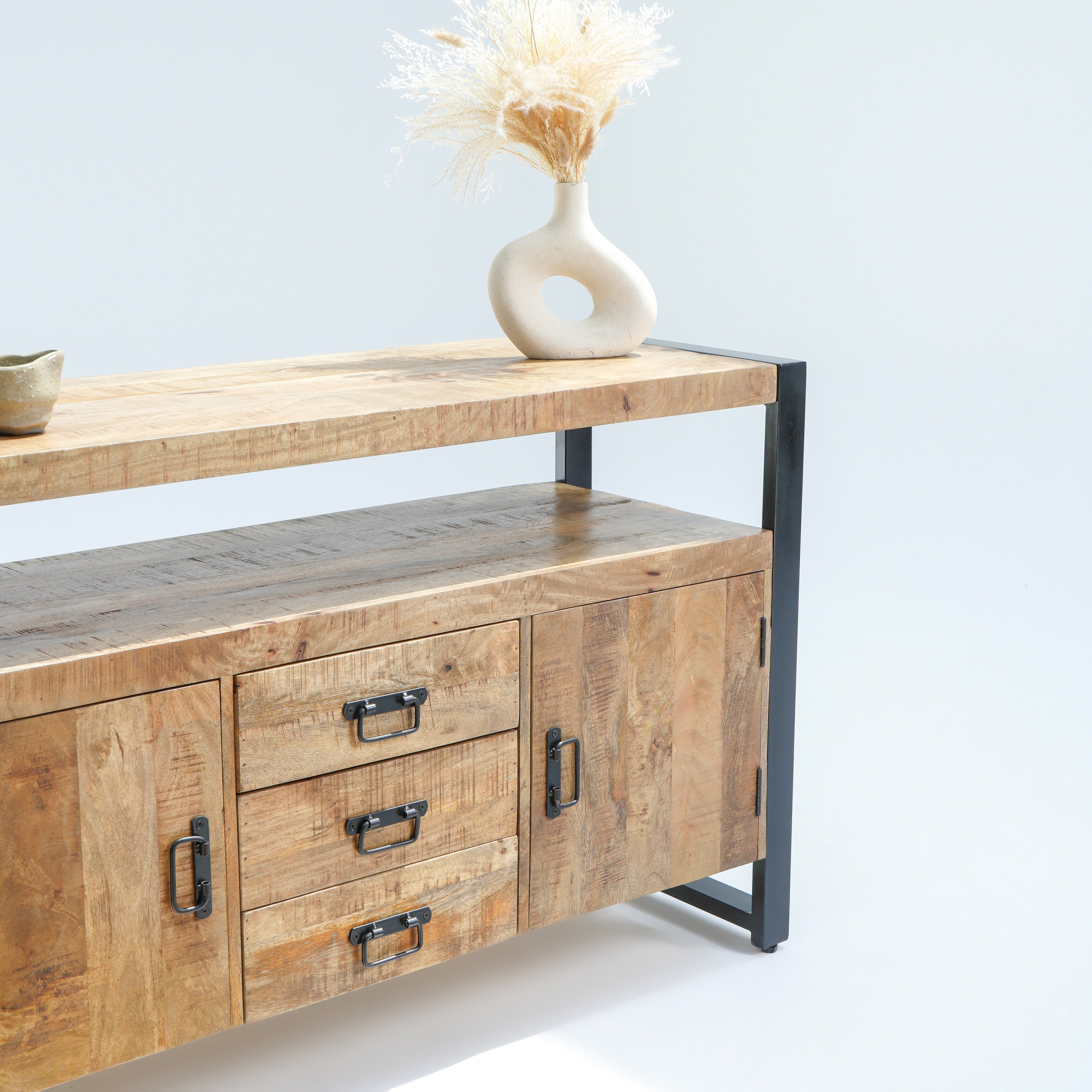 Vienna two door three drawer industrial sideboard