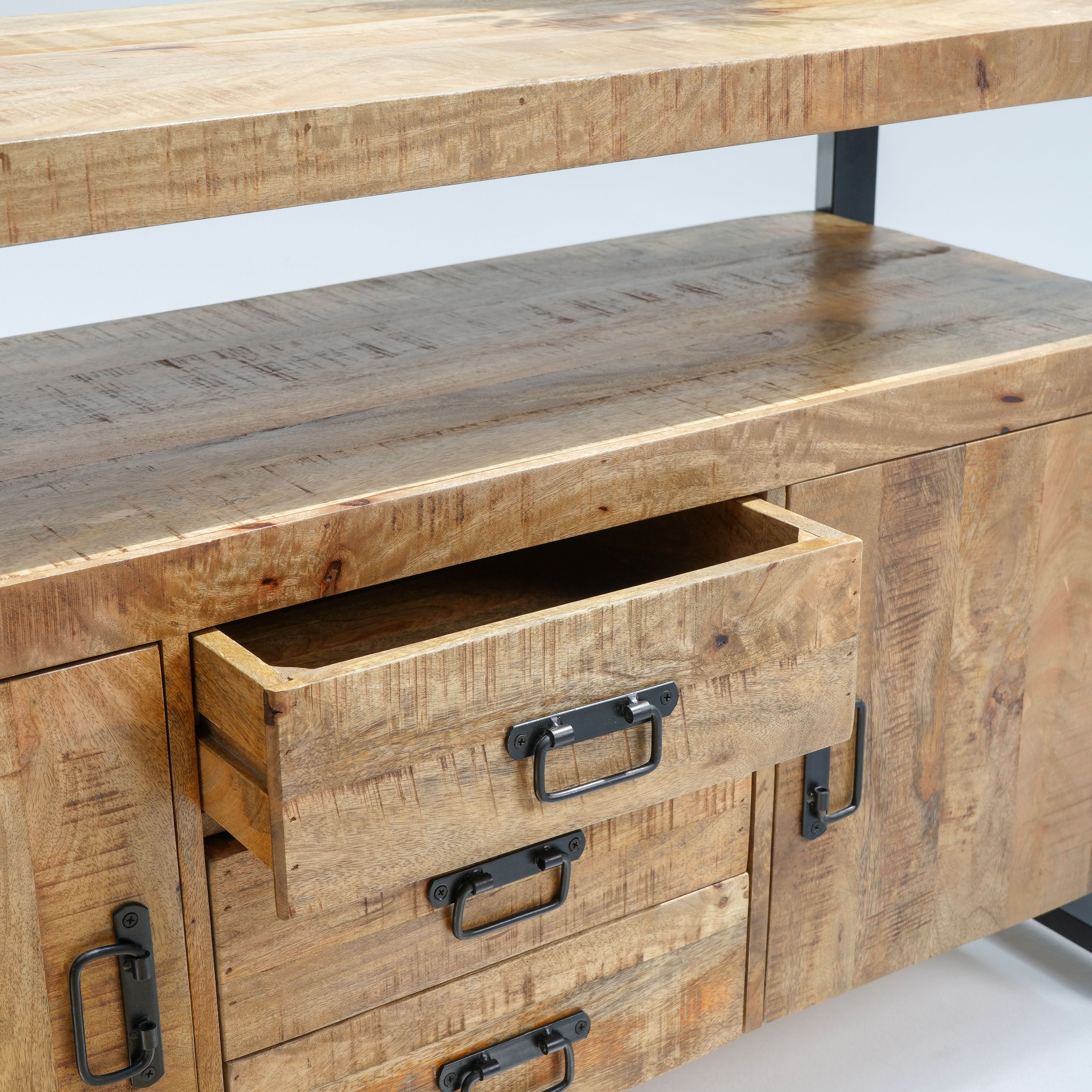 VIENNA TWO DOOR THREE DRAWER INDUSTRIAL SIDEBOARD - Art and craft furniture