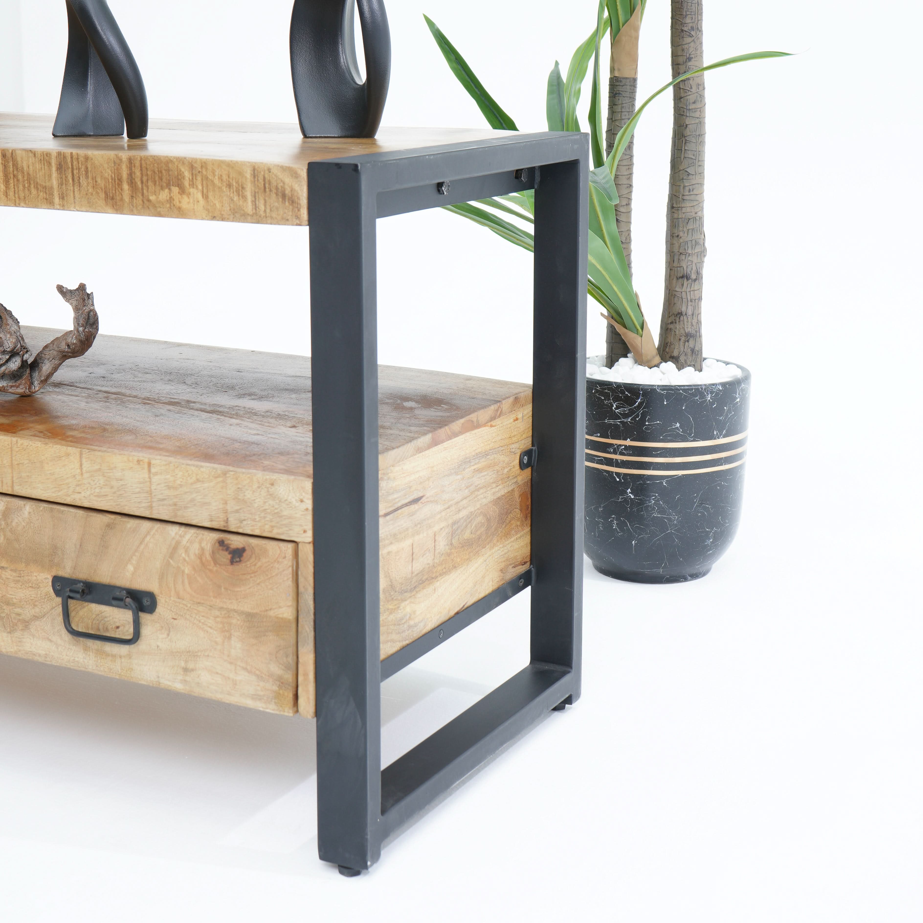 IRONIX WOODEN FOUR DRAWER TV STAND - Art and craft furniture