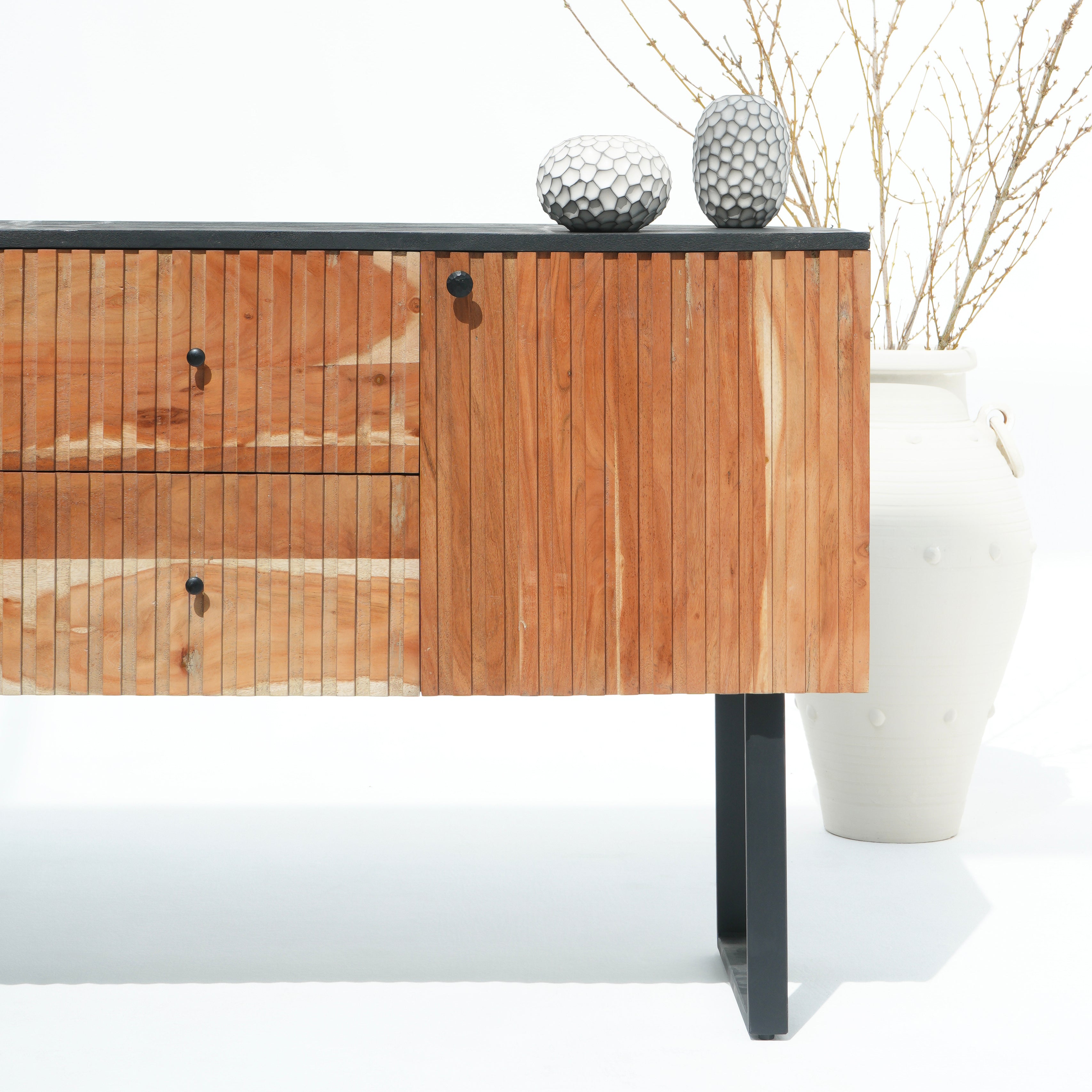 Novara acacia wood lining sideboard