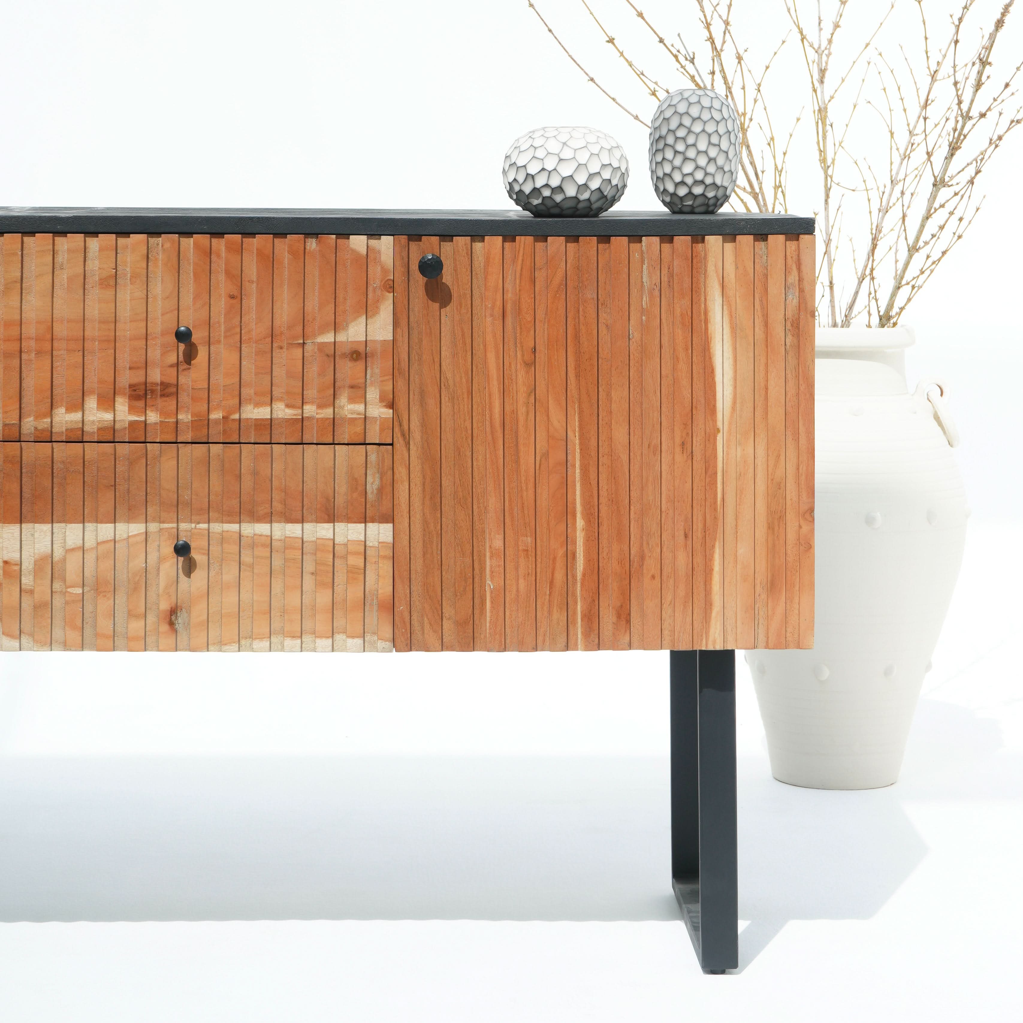 FLORENCE ACACIA WOOD LINING SIDEBOARD - Art and craft furniture