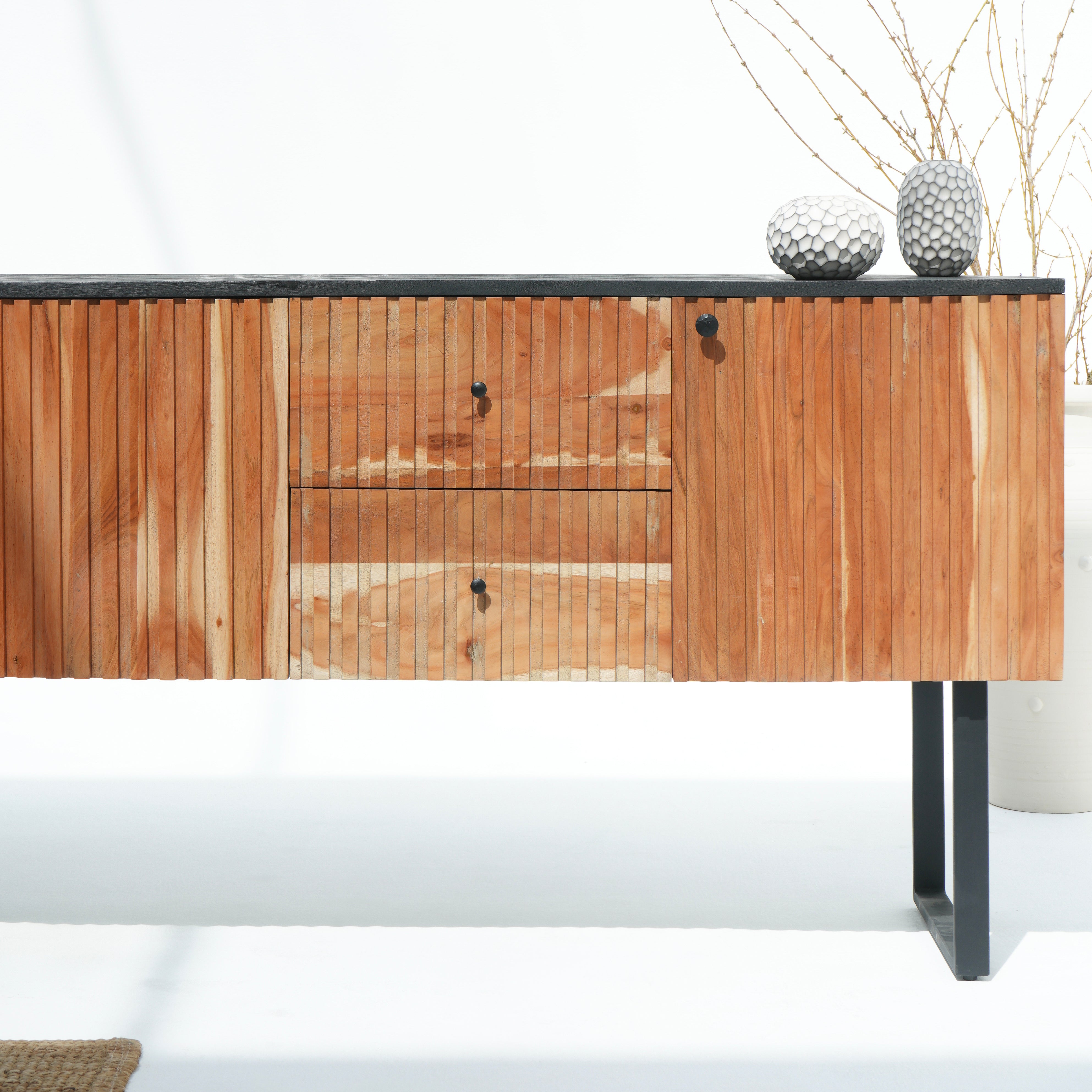 Novara acacia wood lining sideboard