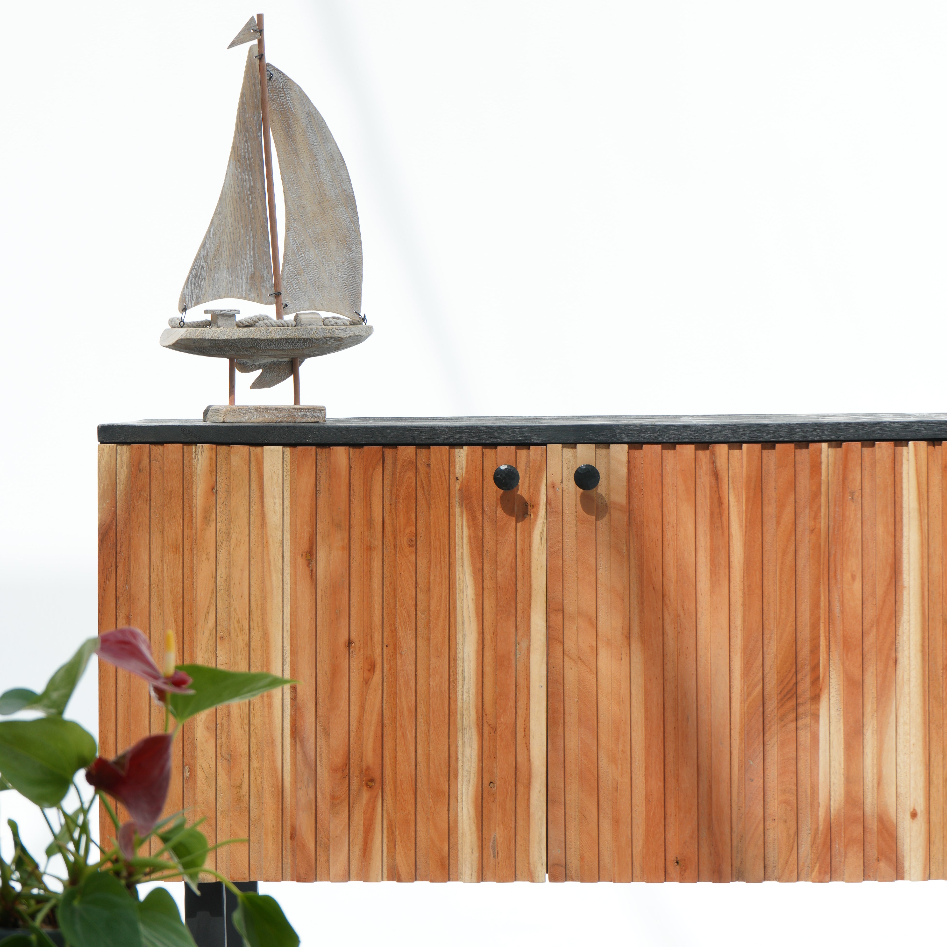Novara acacia wood lining sideboard