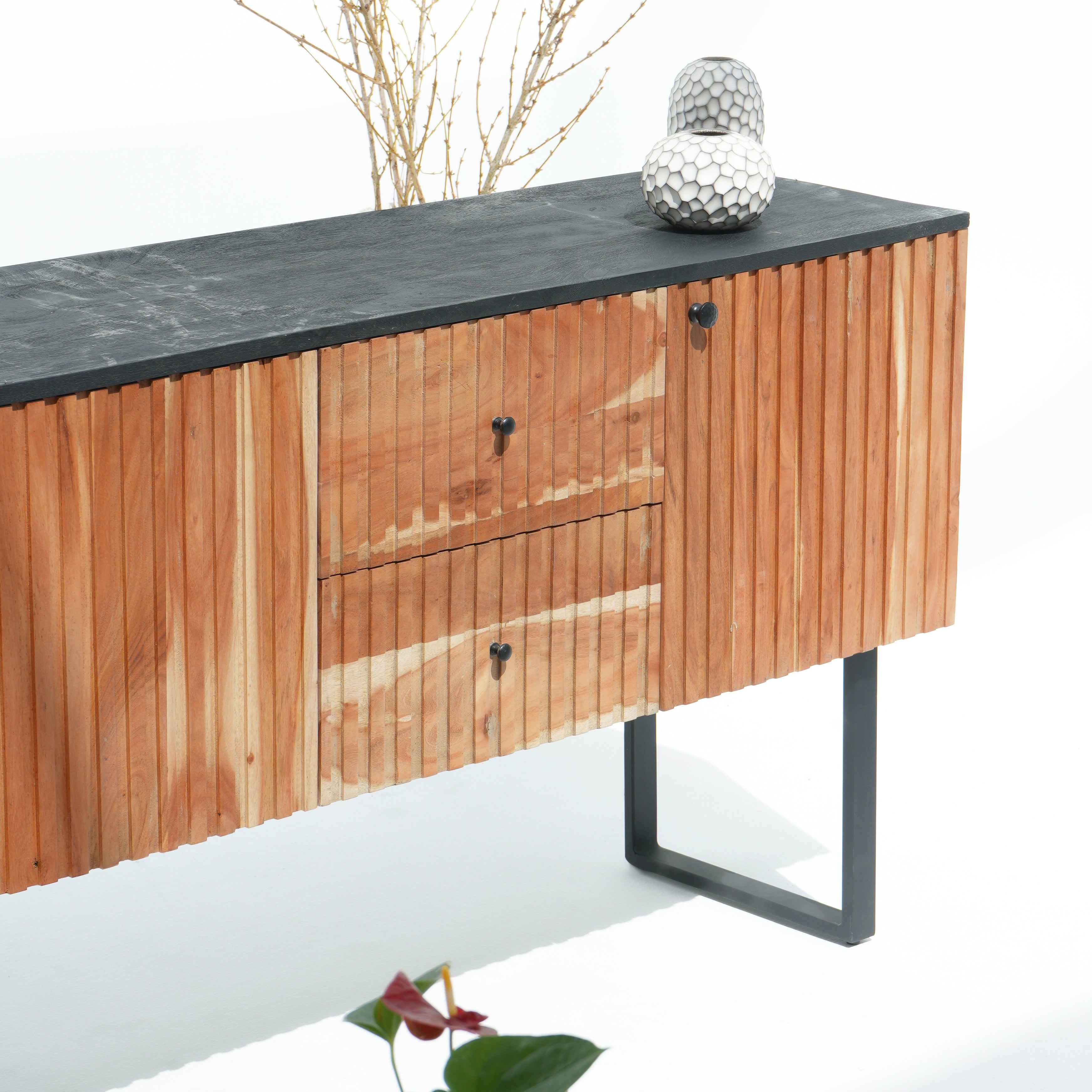 Novara acacia wood lining sideboard