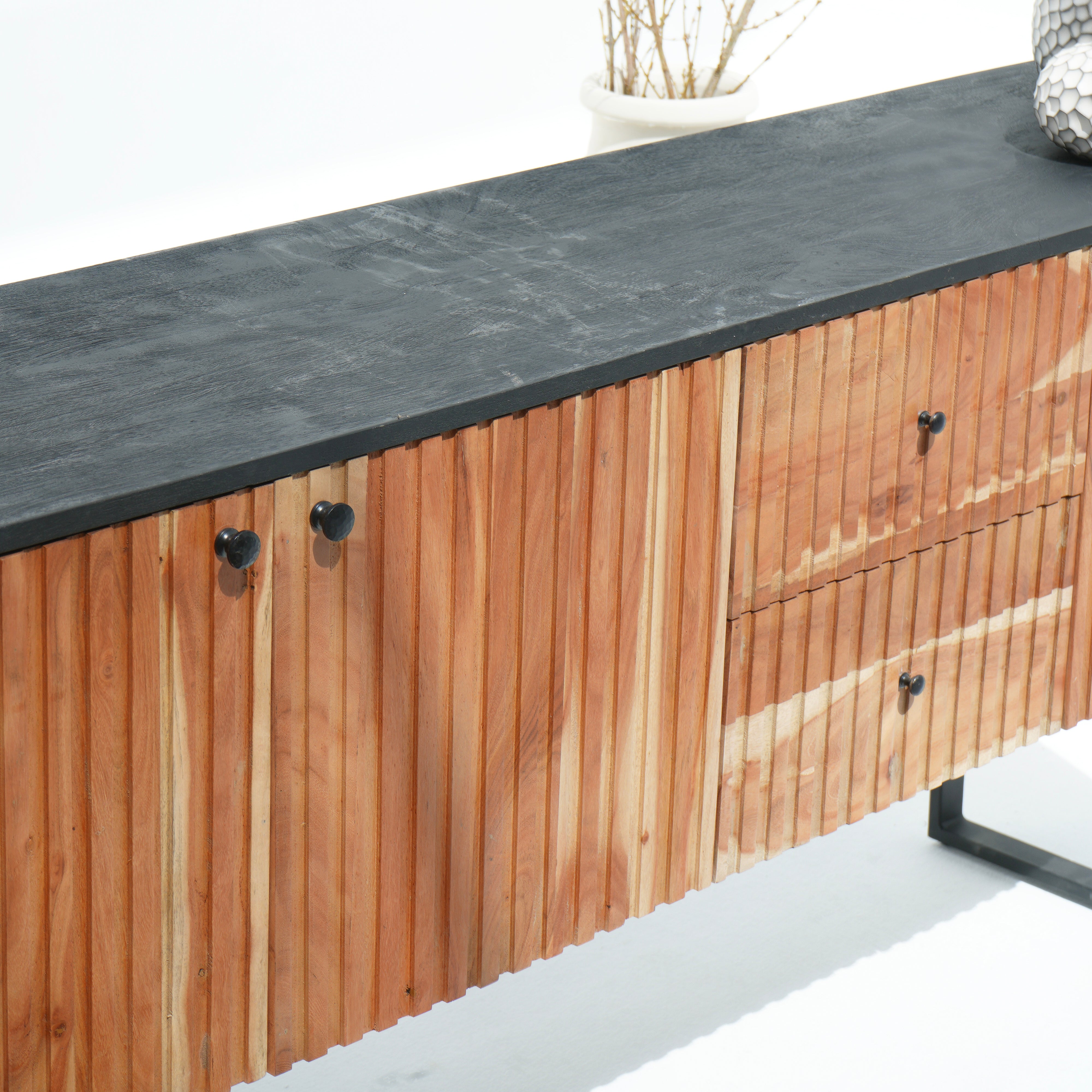 Novara acacia wood lining sideboard