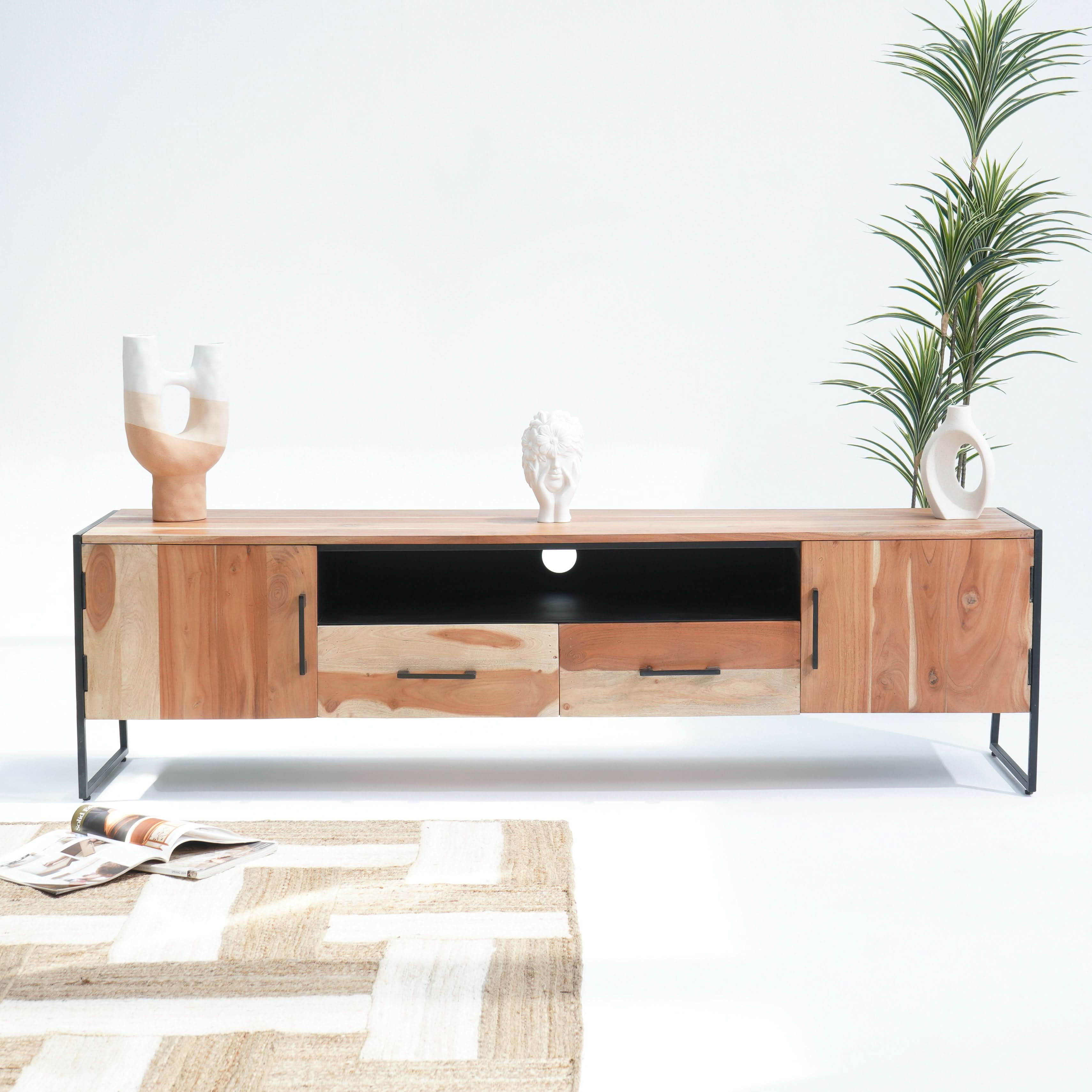 VILLENEUVE TWO DOOR TWO DRAWER TV STAND - Art and craft furniture