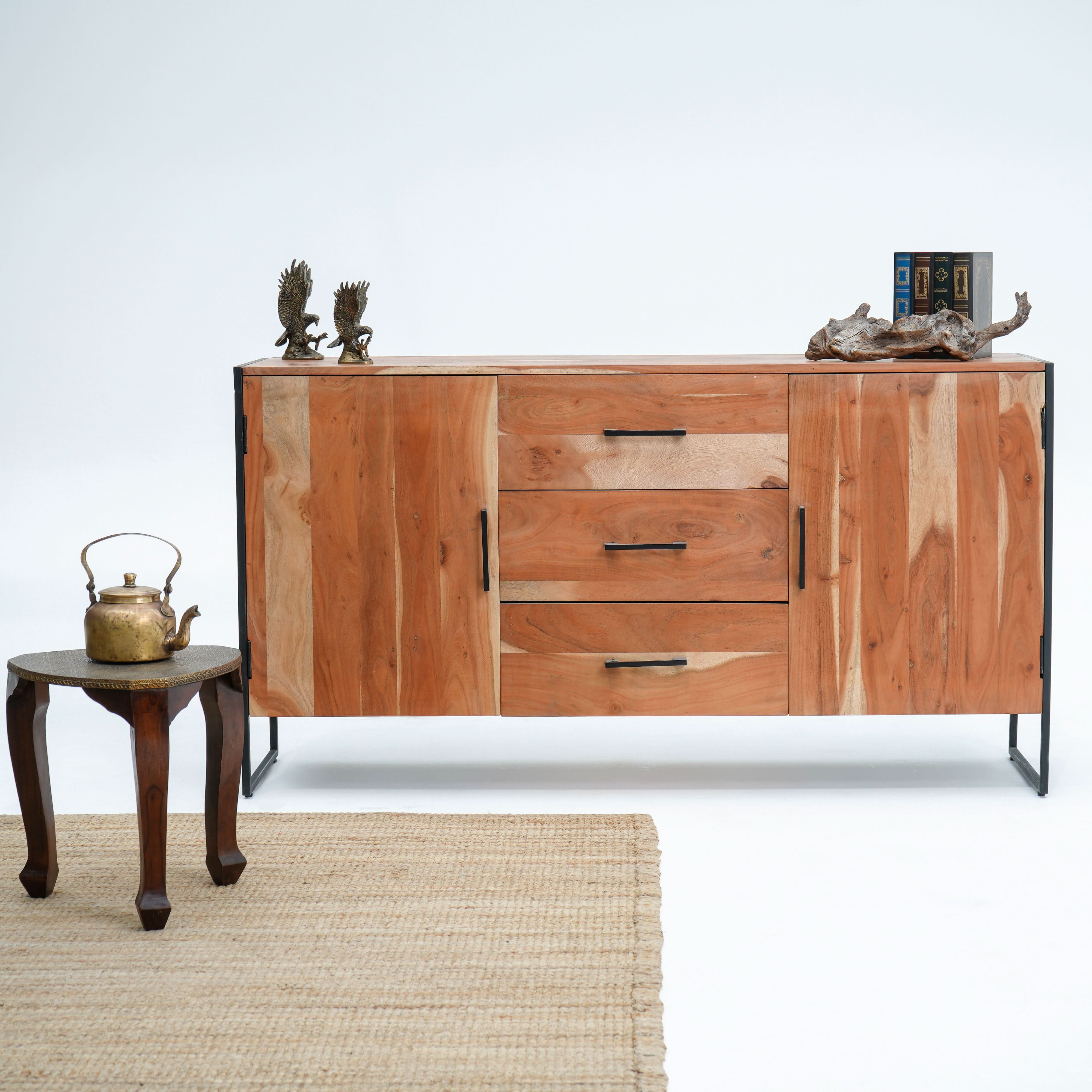 VILLENEUVE TWO DOOR THREE DRAWER SIDEBOARD - Art and craft furniture