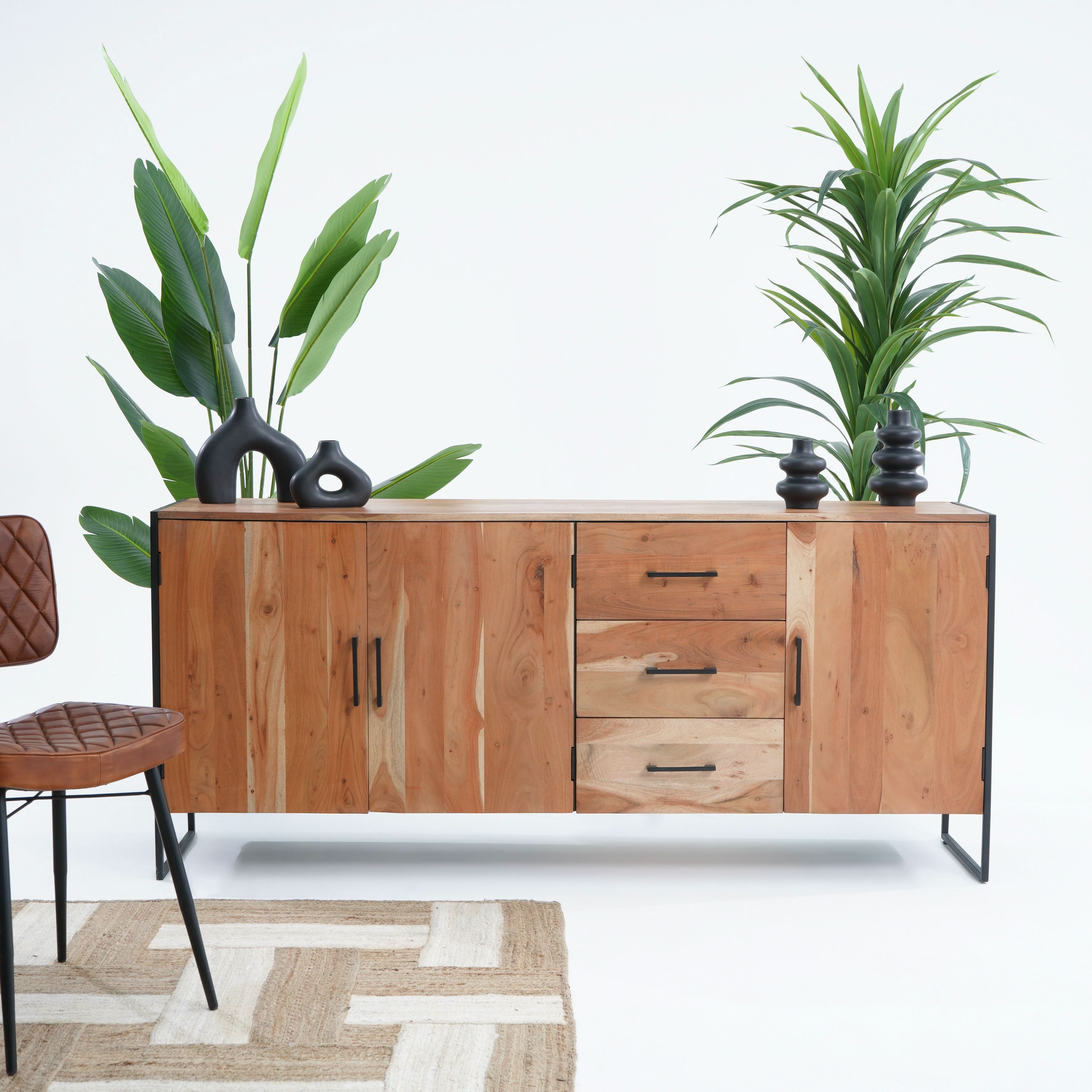 VILLENEUVE THREE DOOR THREE DRAWER SIDEBOARD - Art and craft furniture