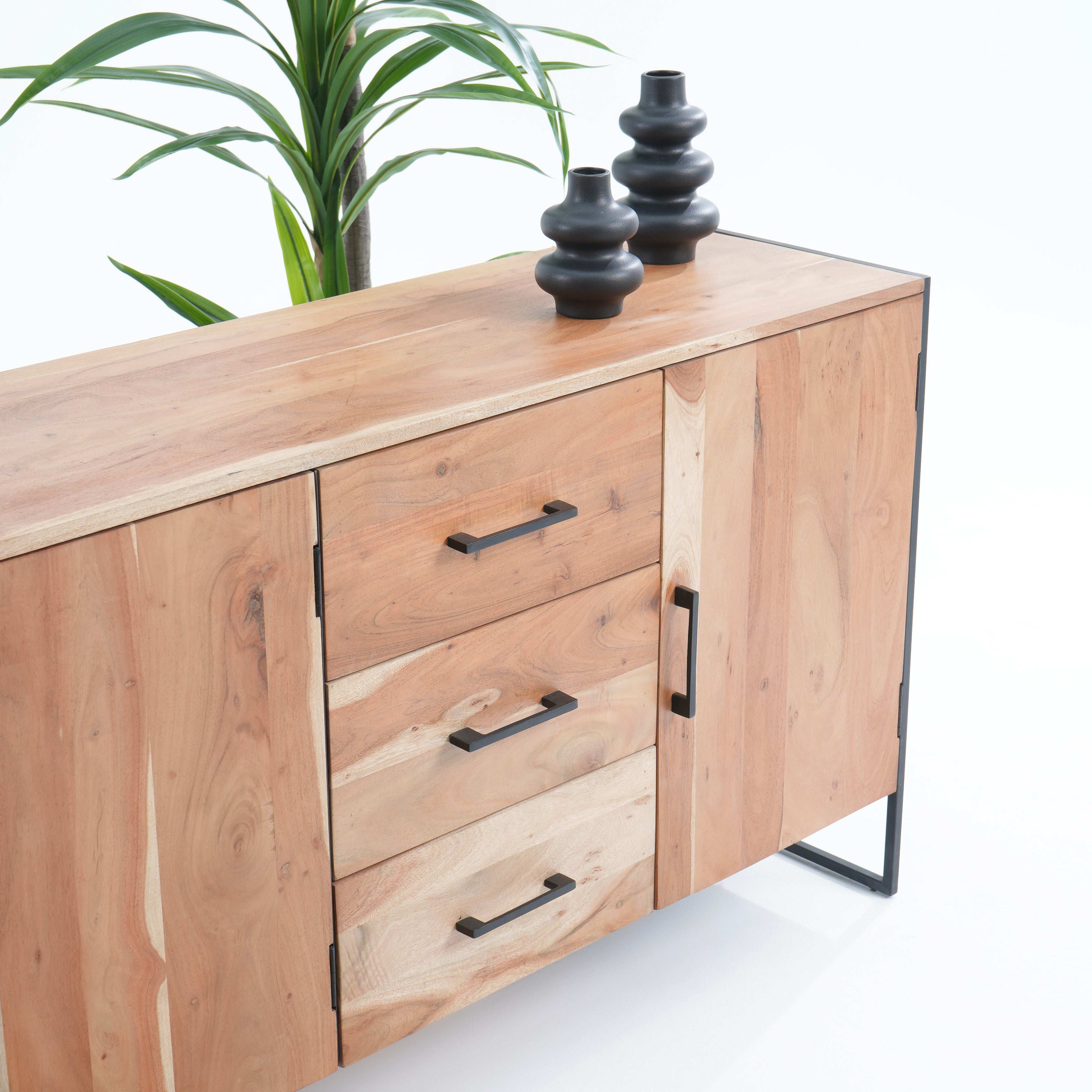 Villeneuve acacia three door three drawer sideboard