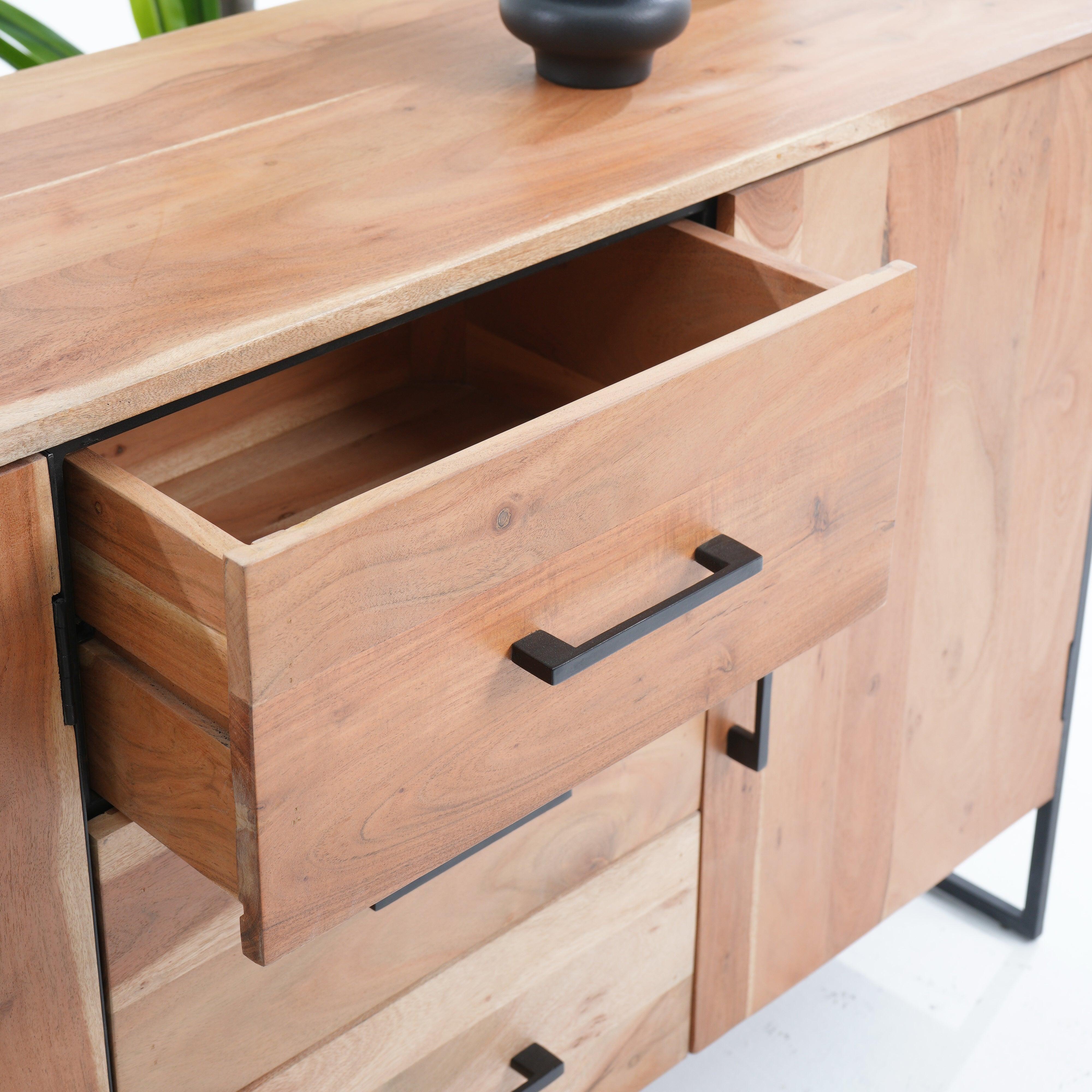 Villeneuve acacia three door three drawer sideboard