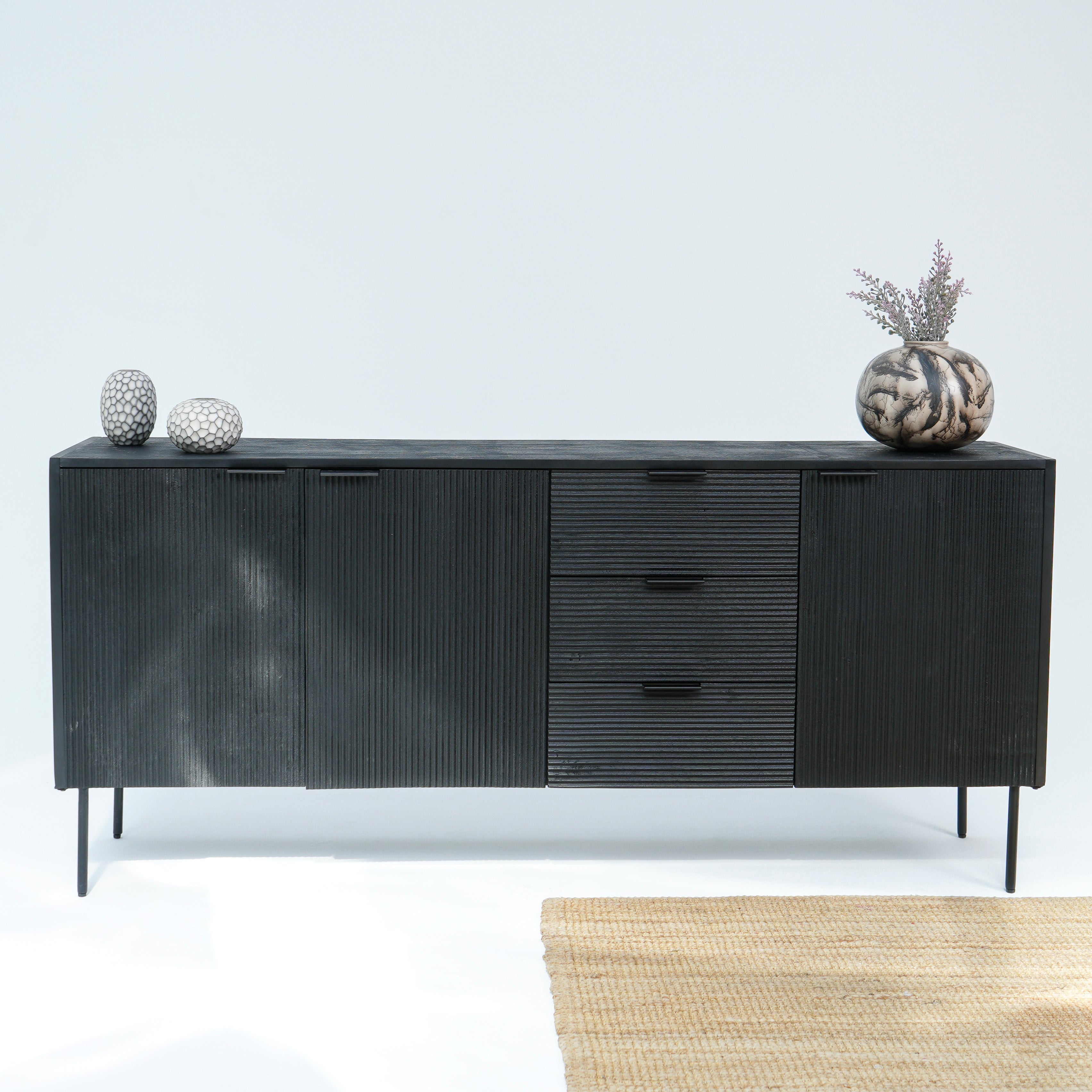 Linwood black three door sideboard