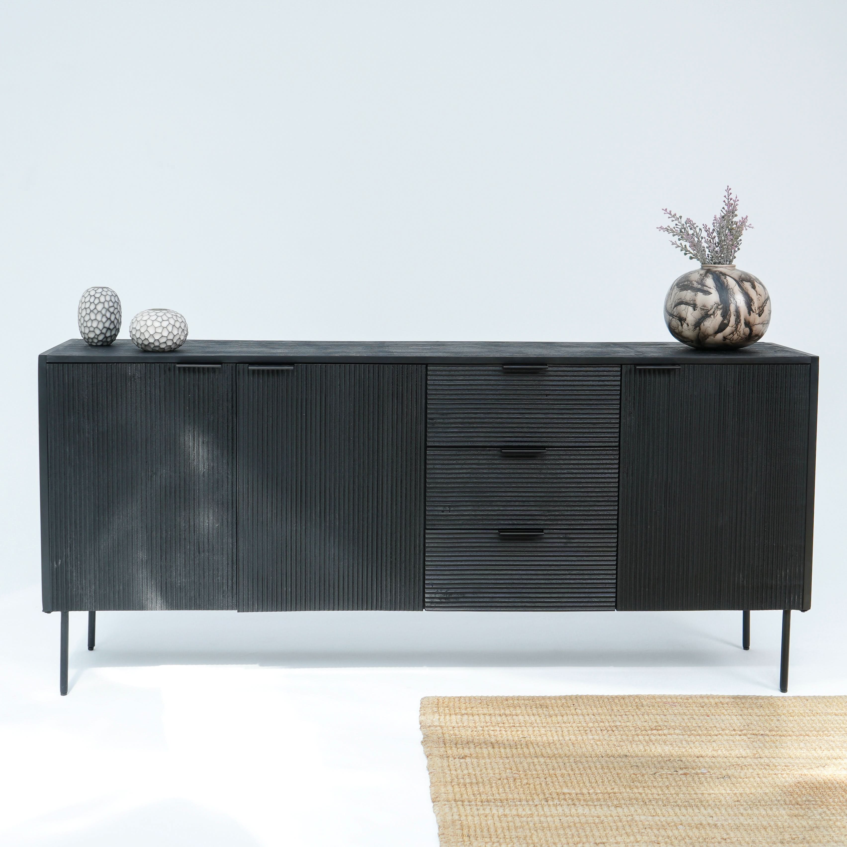 LINWOOD IRON THREE DOOR THREE DRAWER SIDEBOARD - Art and craft furniture