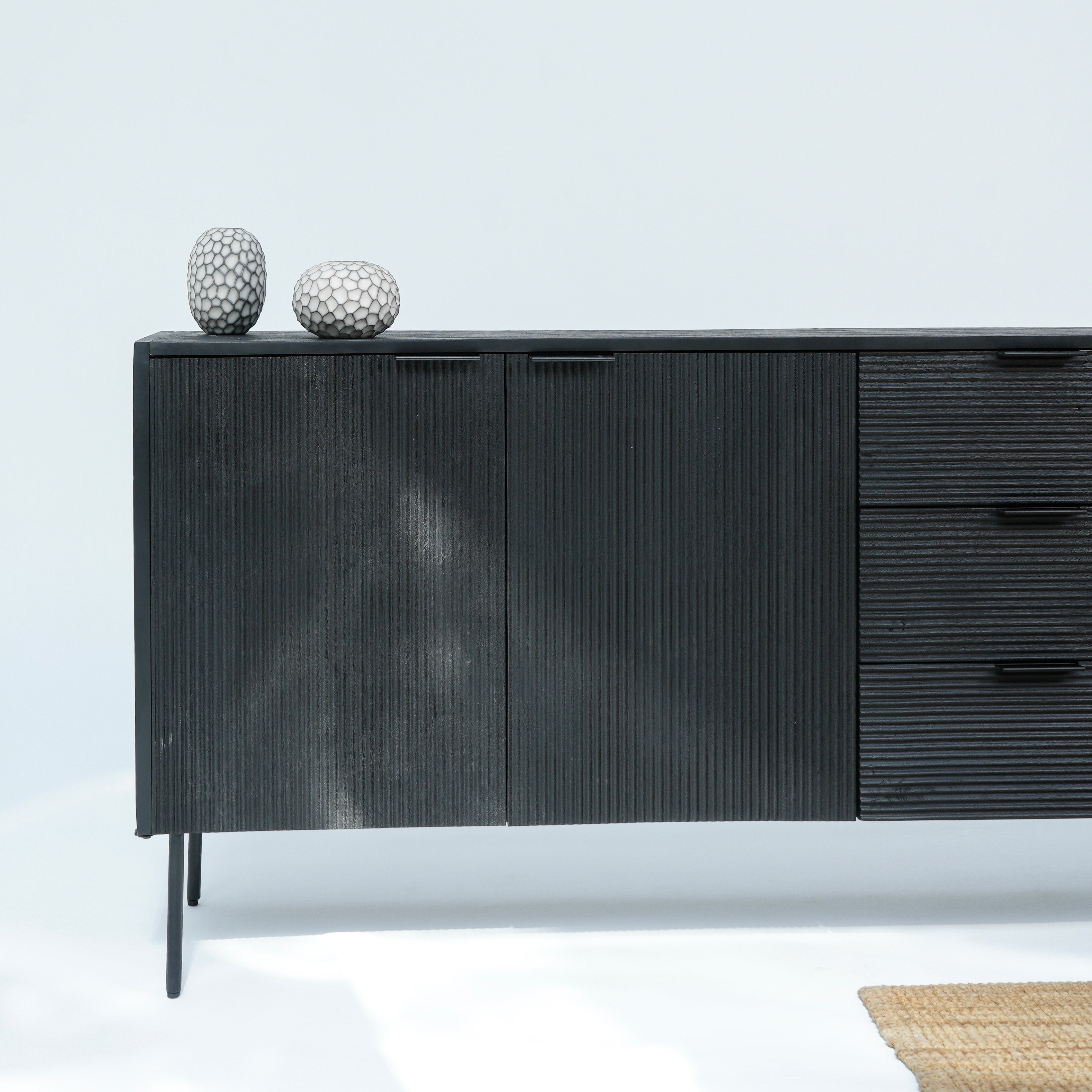 Linwood black three door sideboard