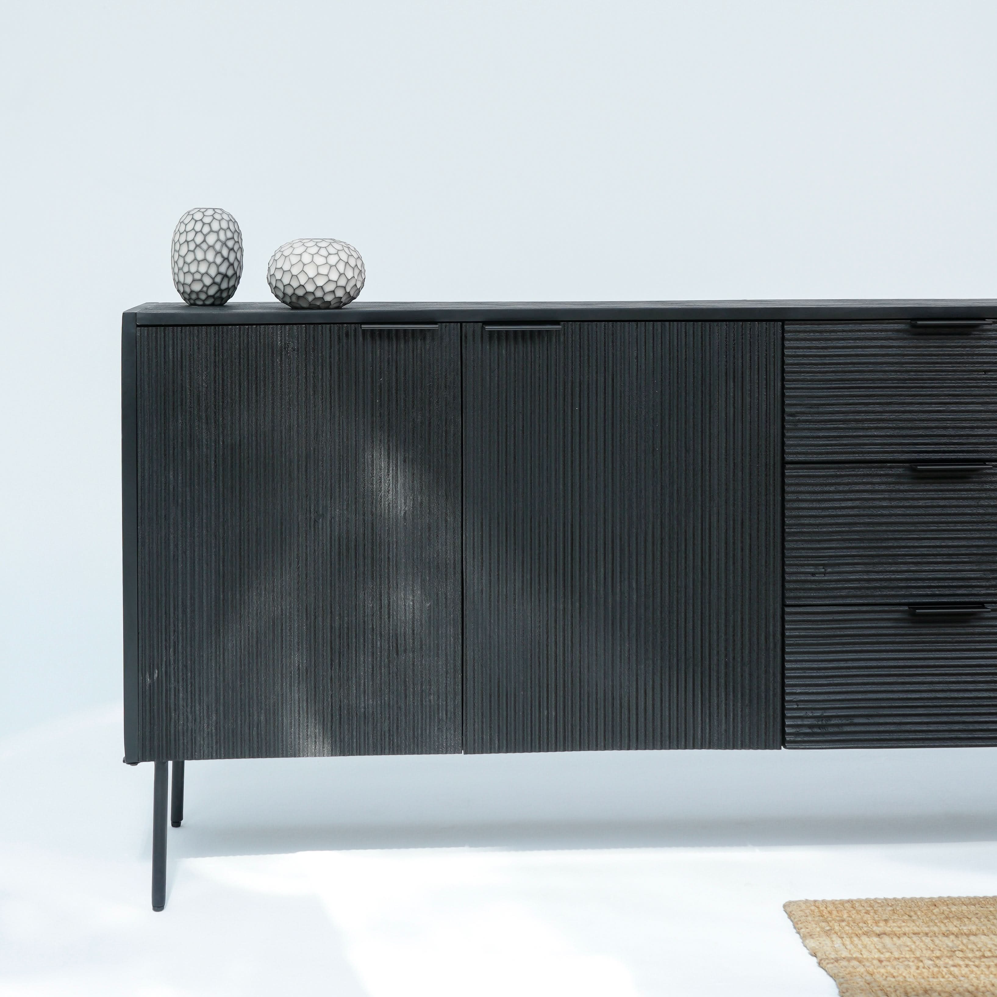 LINWOOD IRON THREE DOOR THREE DRAWER SIDEBOARD - Art and craft furniture