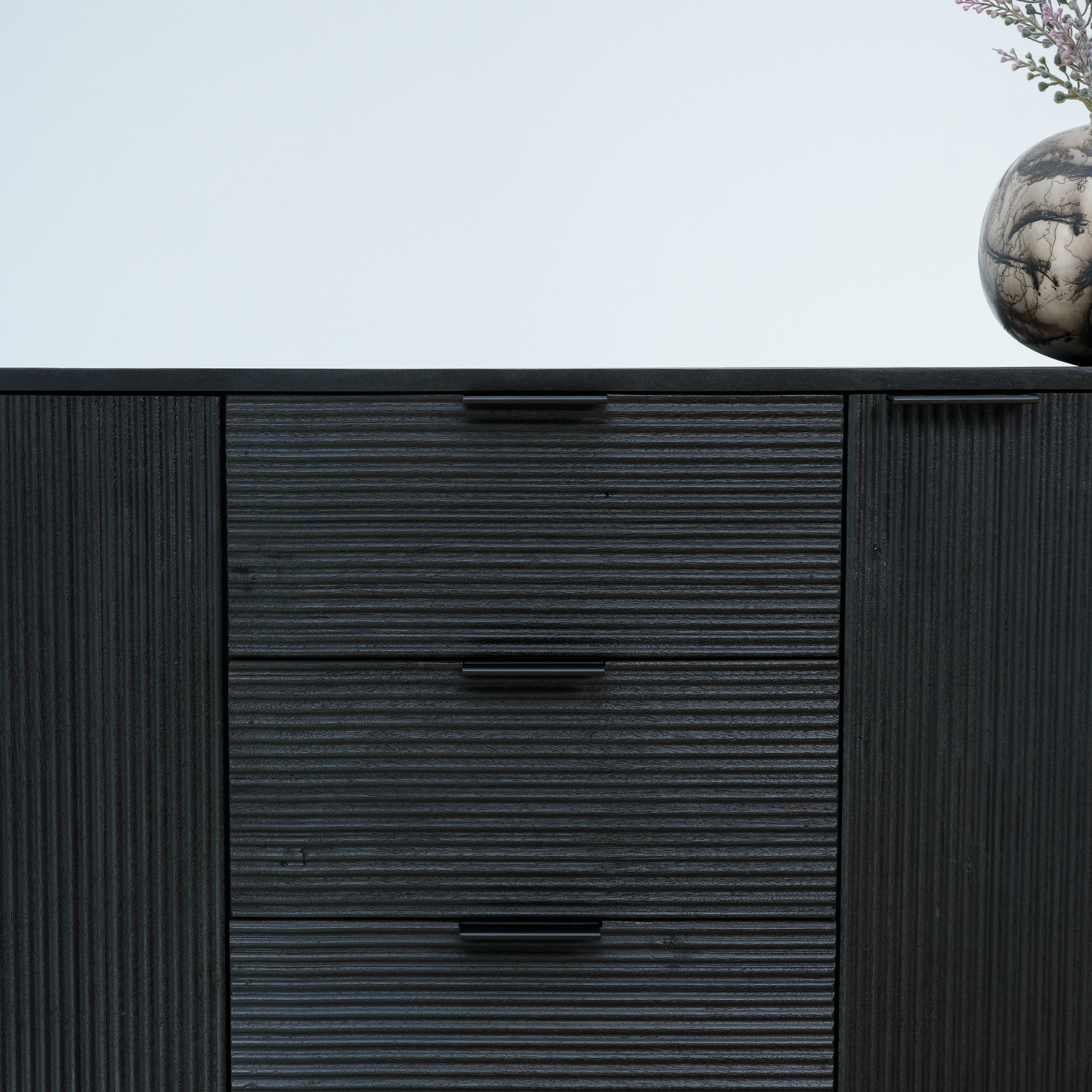Linwood black three door sideboard